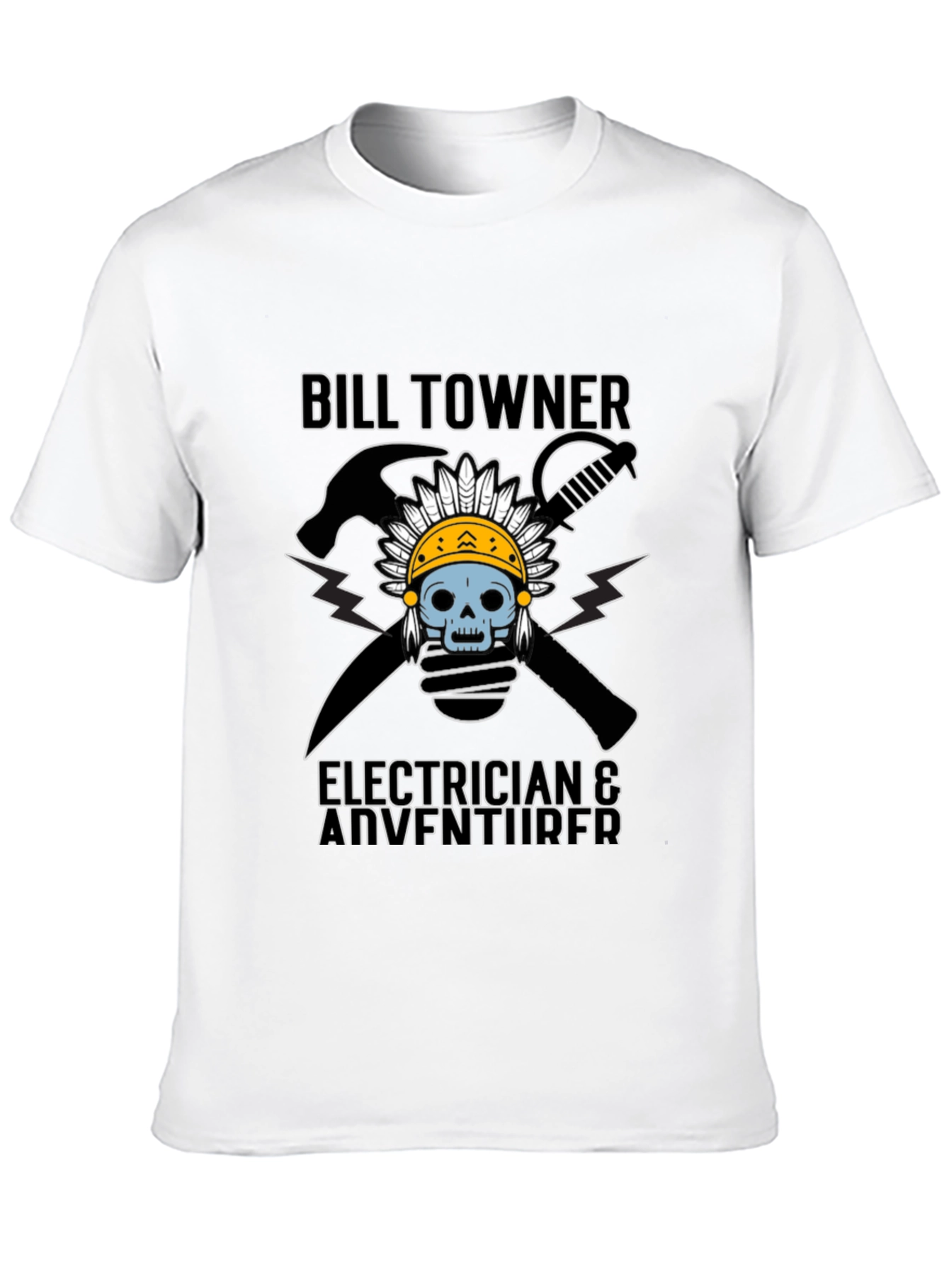 Black Bill Towner Electrician & Adventurer T-Shirt view 10