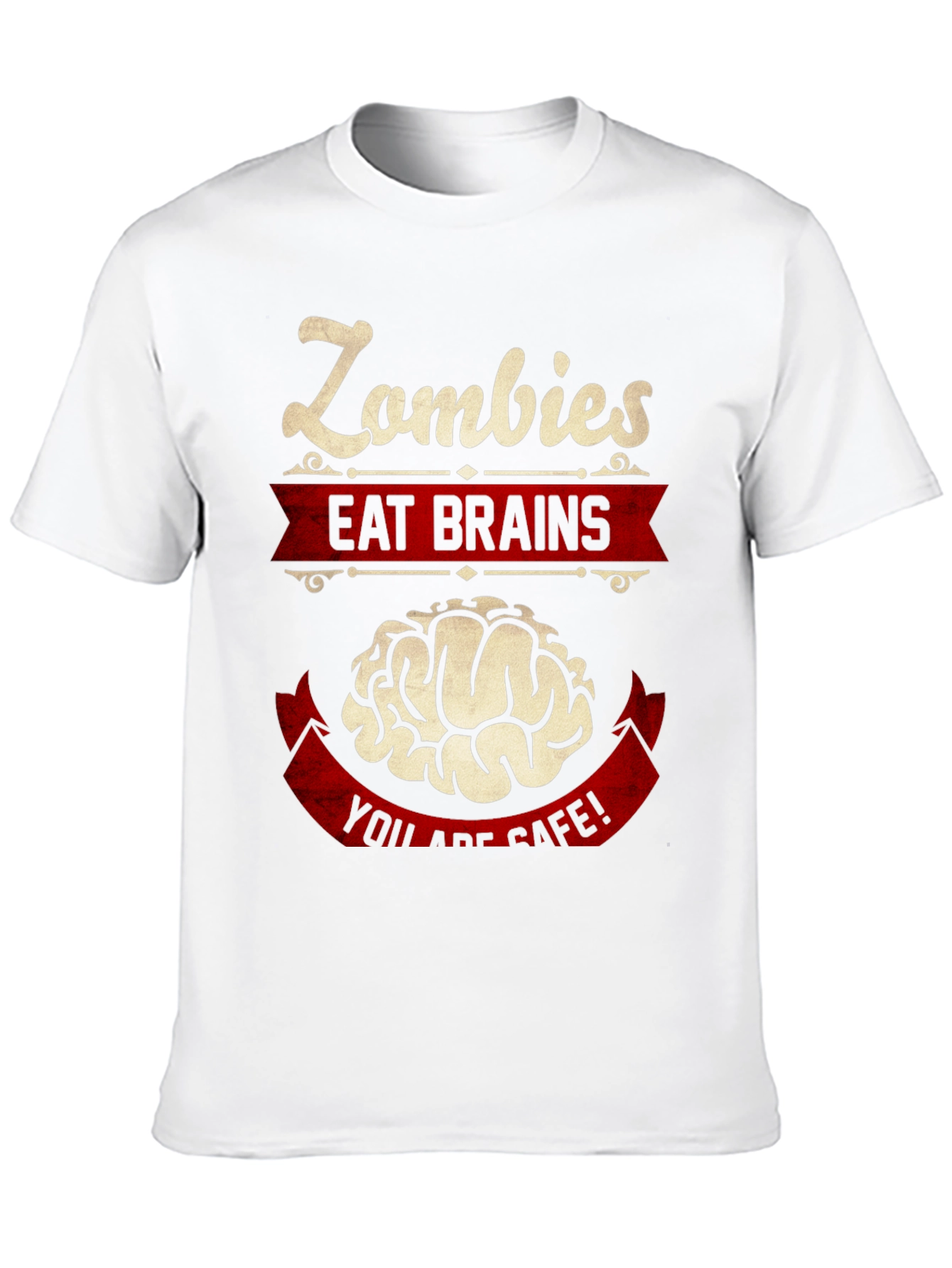 Black Zombies Eat Brains Graphic T-Shirt - Humor Tee view 10