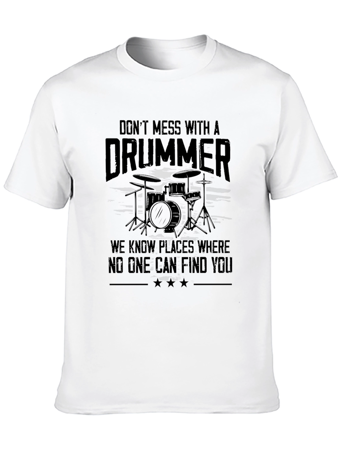 Black Don't Mess With A Drummer T-Shirt view 10