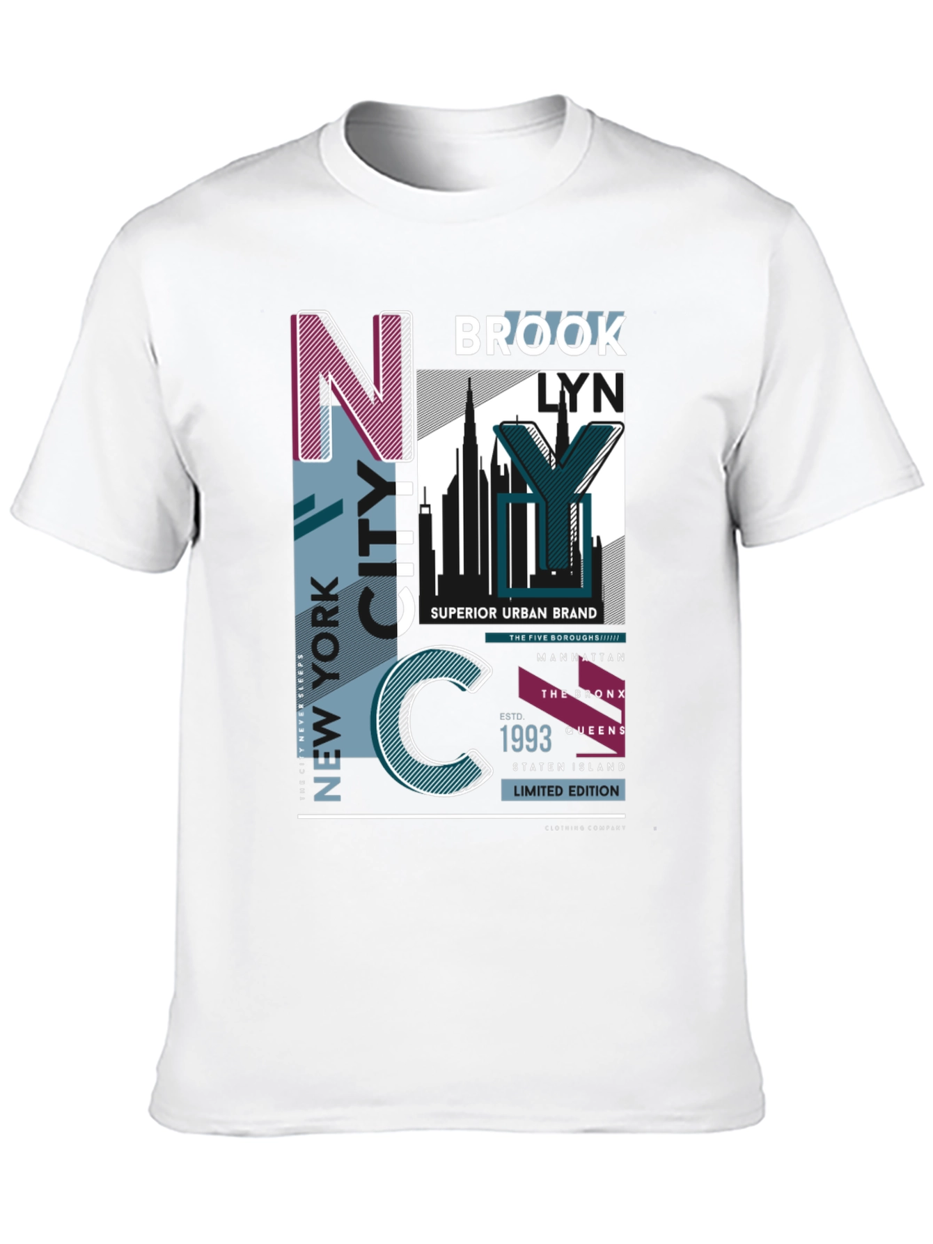 Black New York City Graphic Print T-Shirt view 10