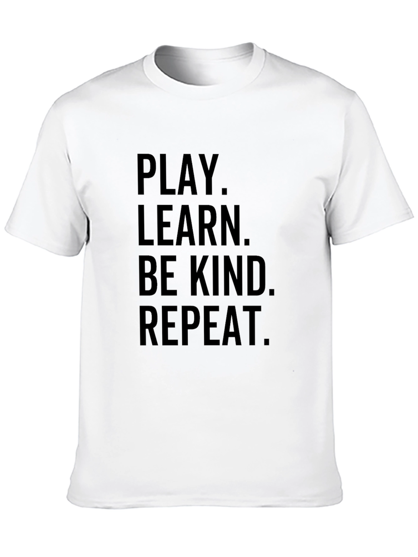 Black Play Learn Be Kind Repeat Black T-Shirt view 10