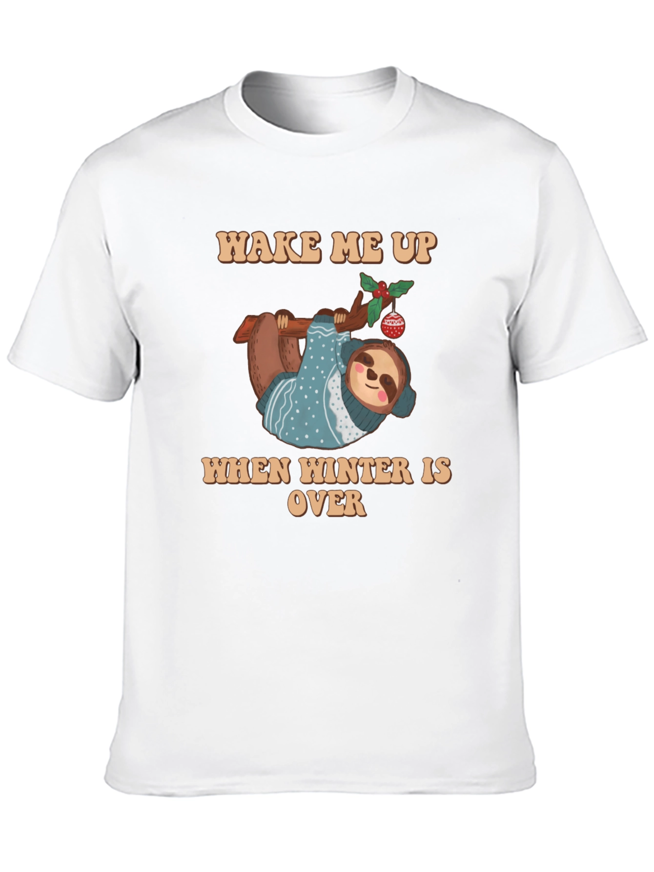 Black Sloth Winter T-Shirt - Wake Me Up When Winter Is Over view 10