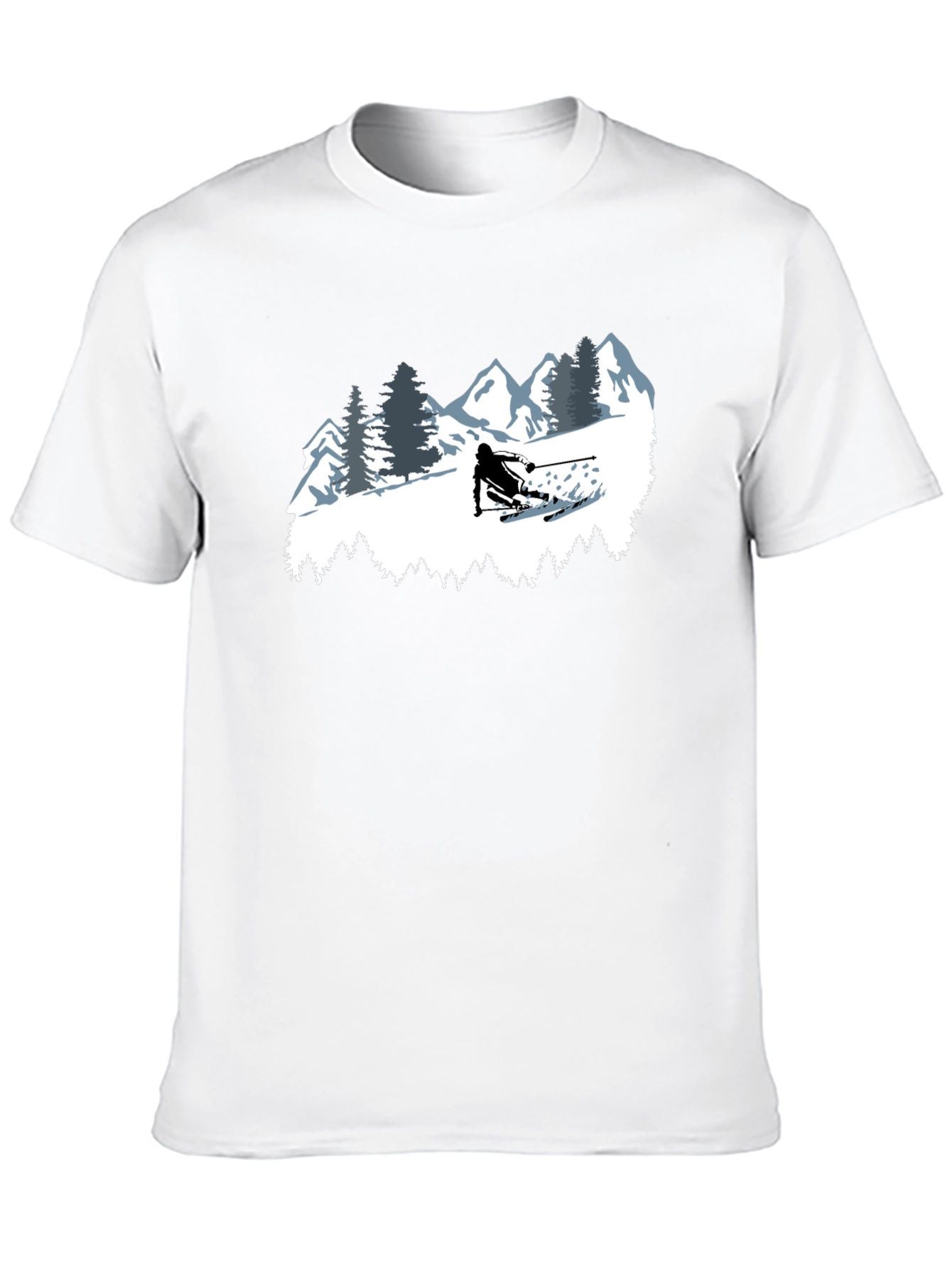 Black Skiing T-Shirt - Mountain Adventure Tee view 10