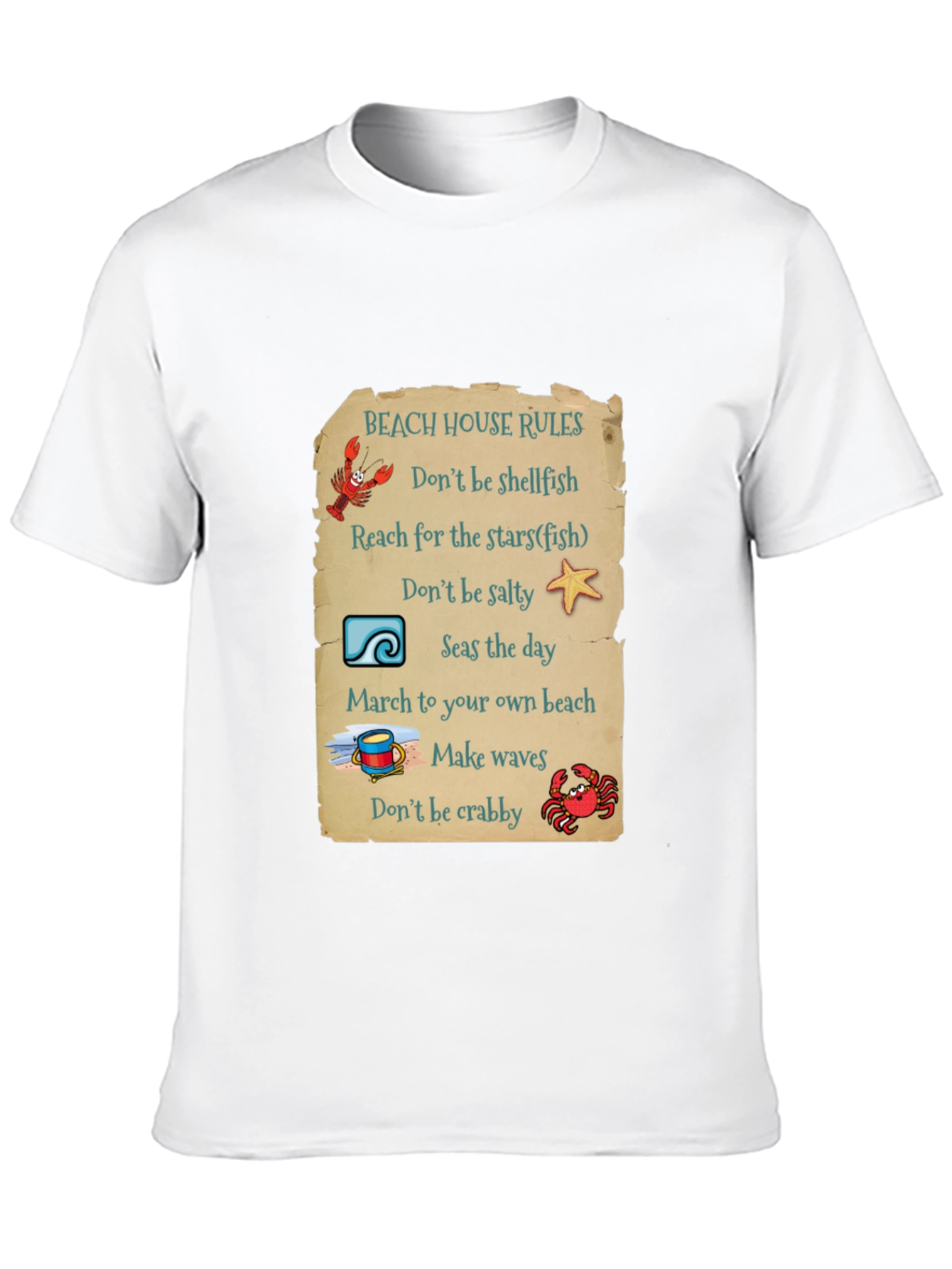 Black Beach House Rules Graphic T-Shirt view 10