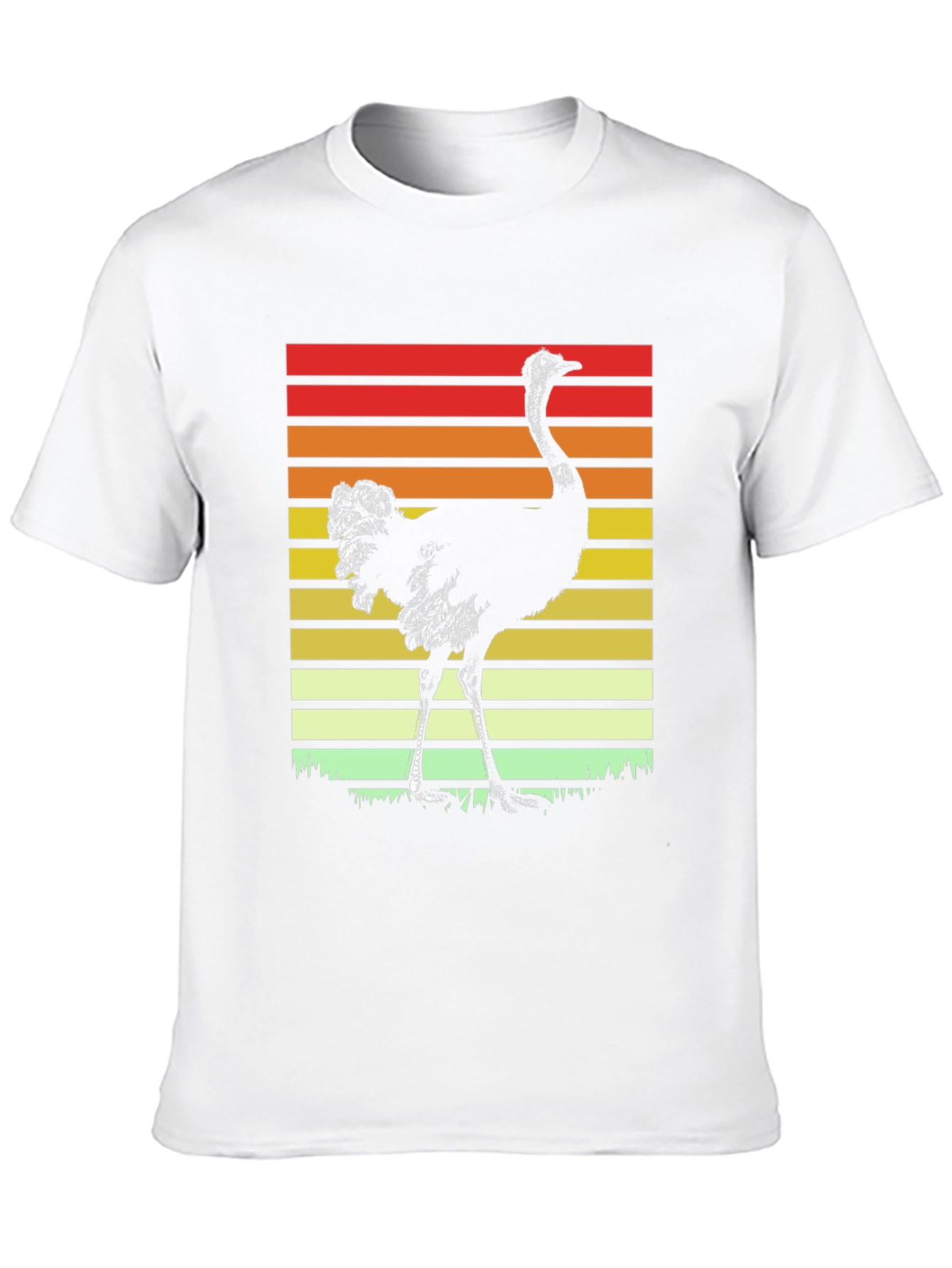 Black Retro Ostrich Sunset T-Shirt view 10