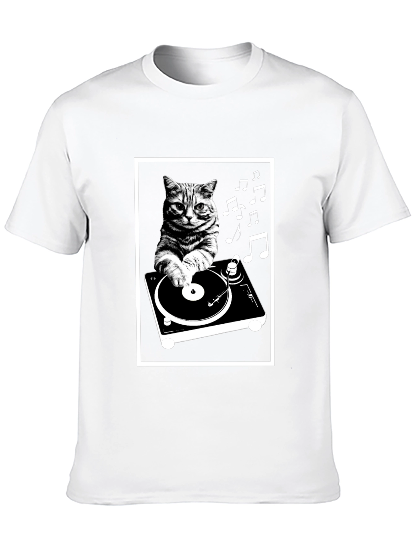 Black DJ Cat T-Shirt - Music Lover's Tee view 10
