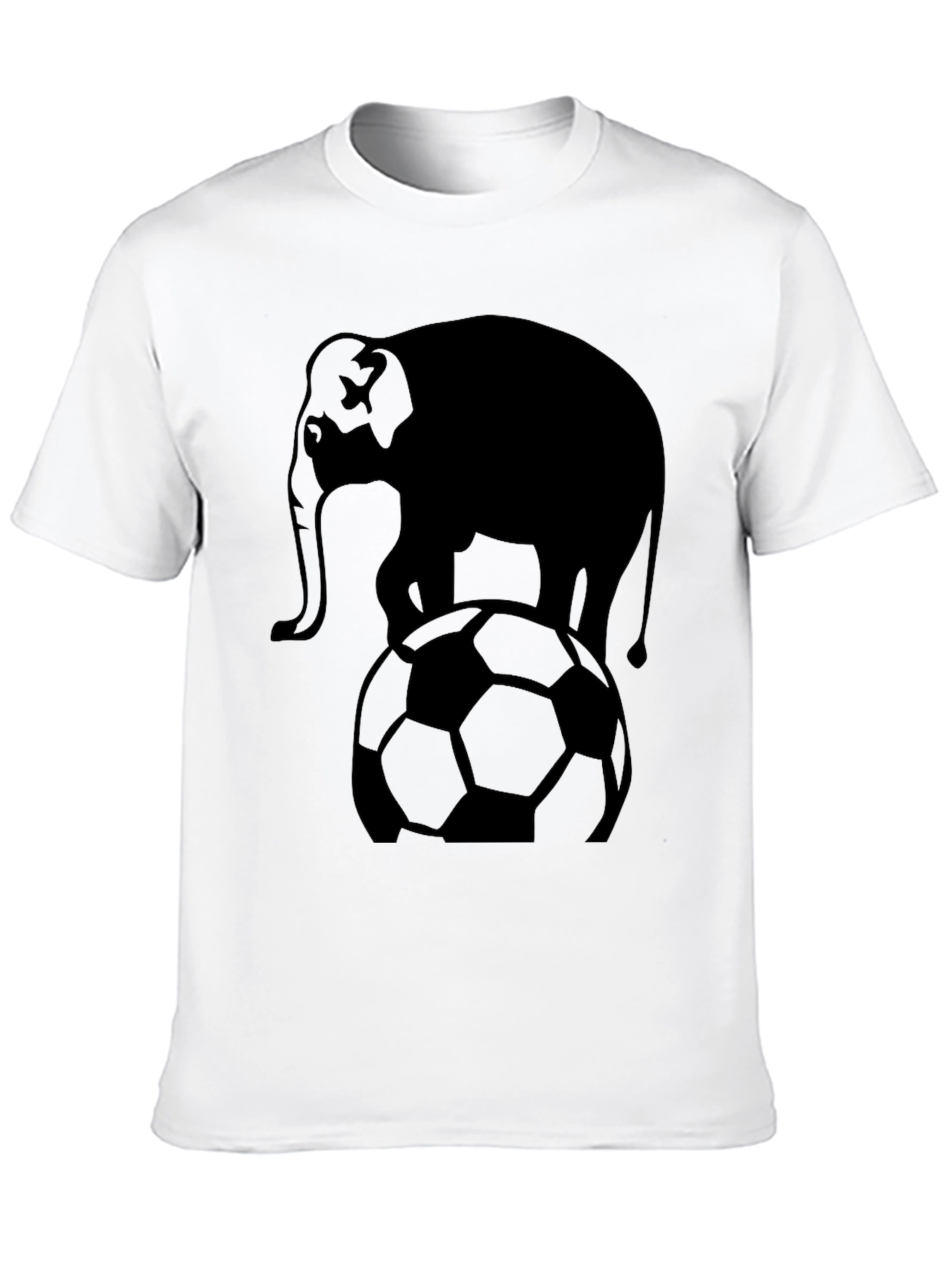 Black Elephant Soccer Ball Graphic T-Shirt - Black view 10