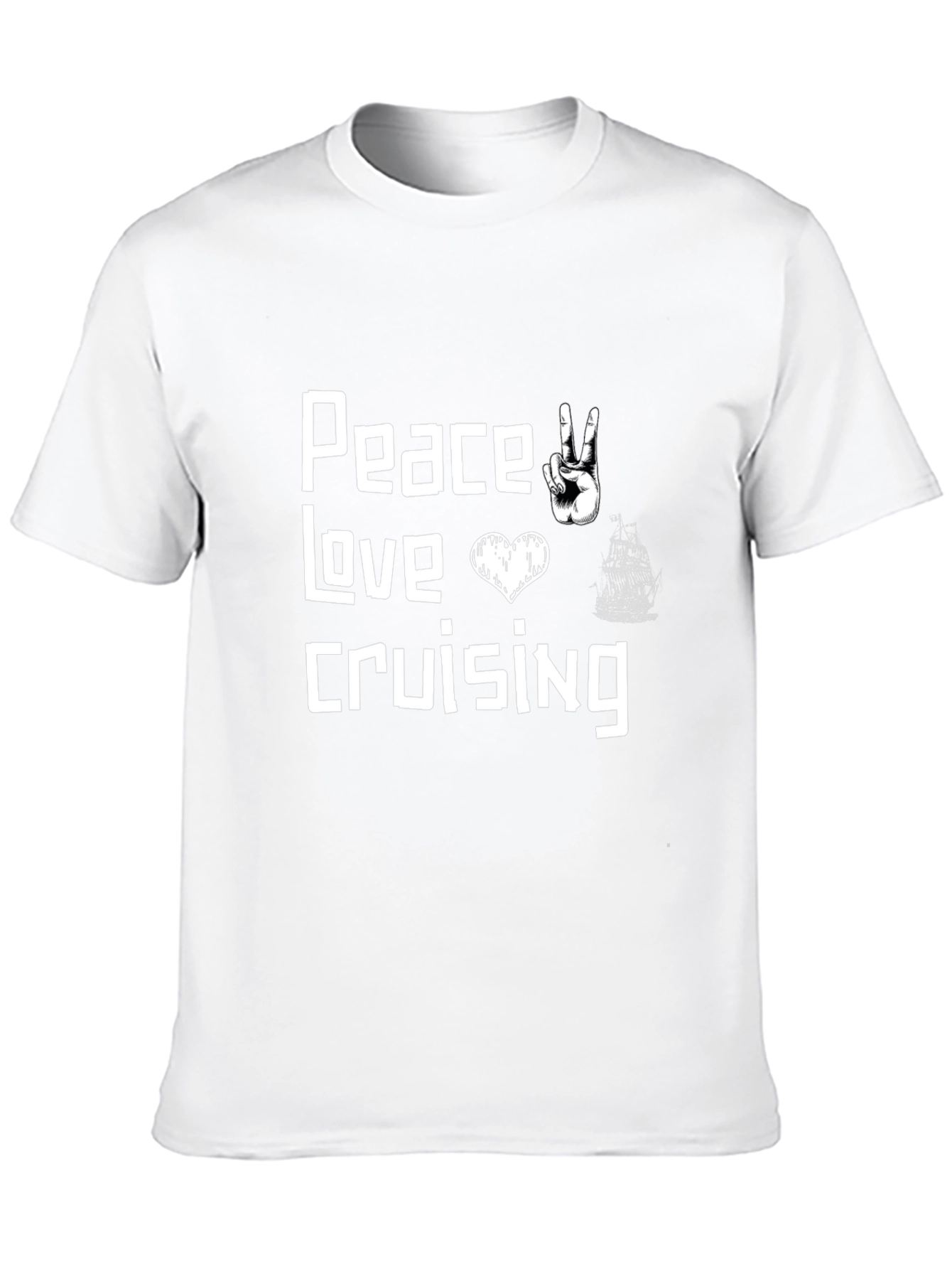 Black Peace Love Cruising T-Shirt - Black Graphic Tee view 10