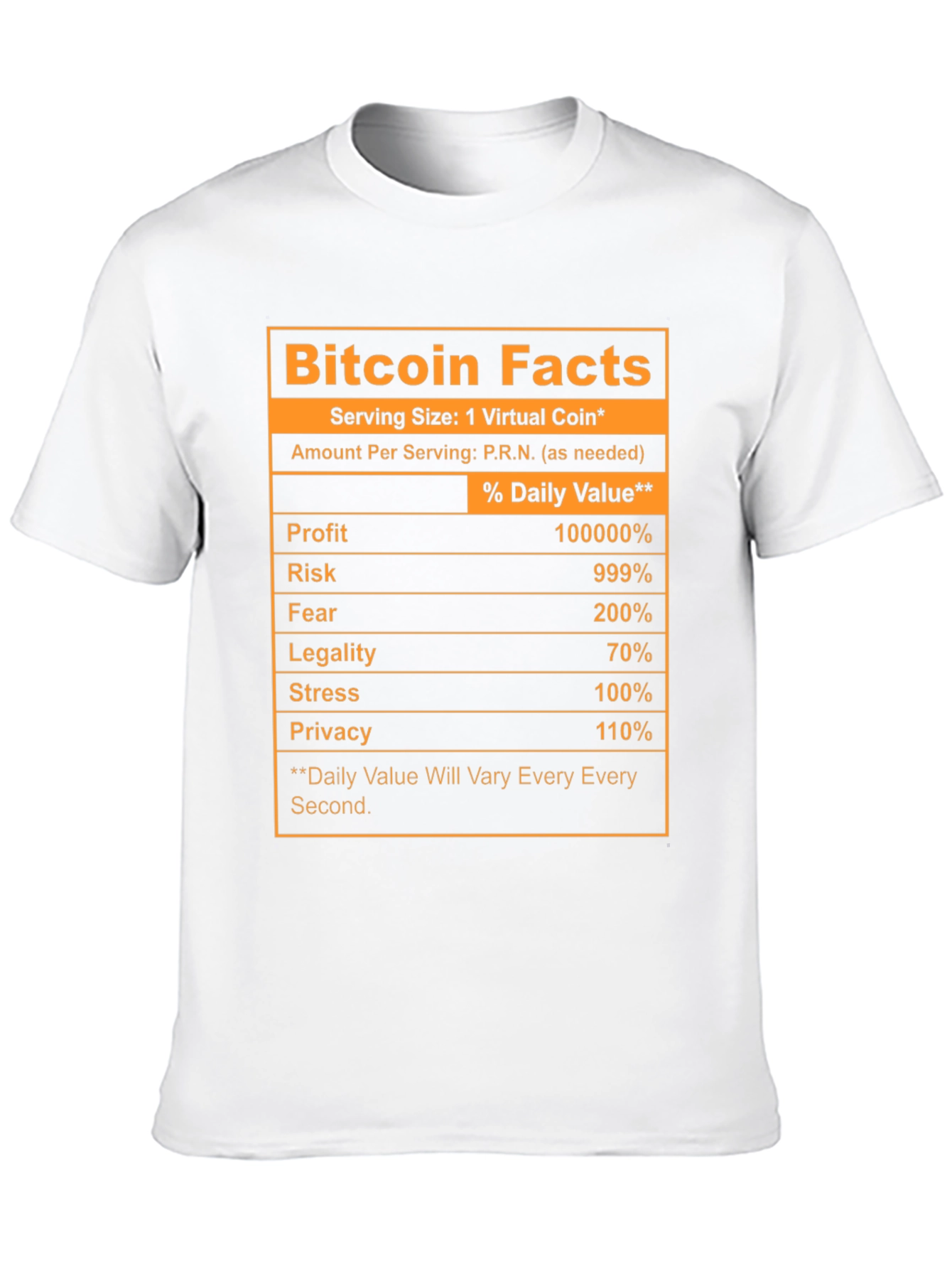 Black Bitcoin Facts Novelty T-Shirt view 10
