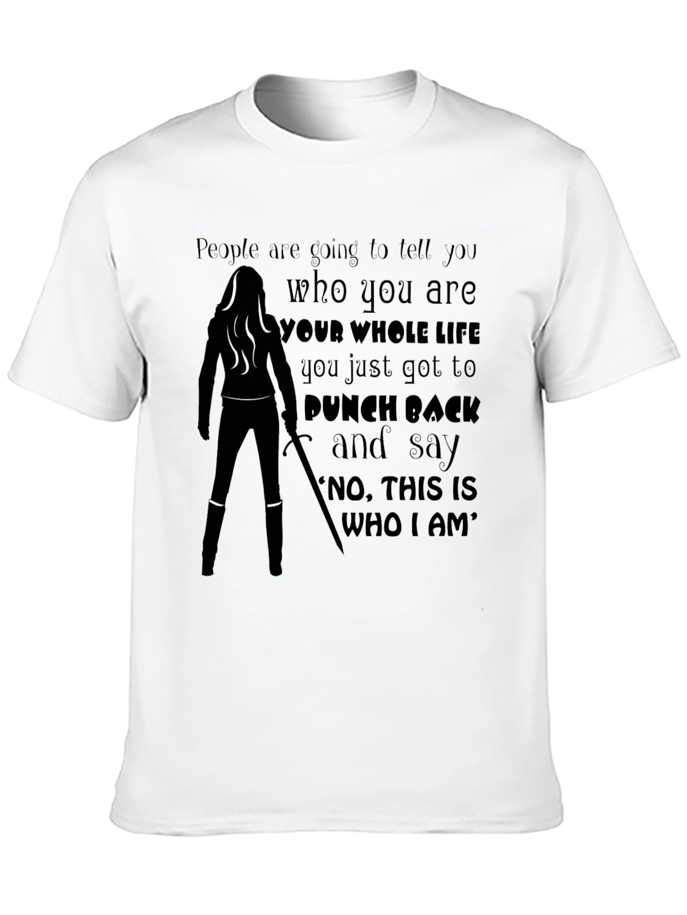 Black Empowering Warrior T-Shirt - Punch Back & Say Who I Am! view 10