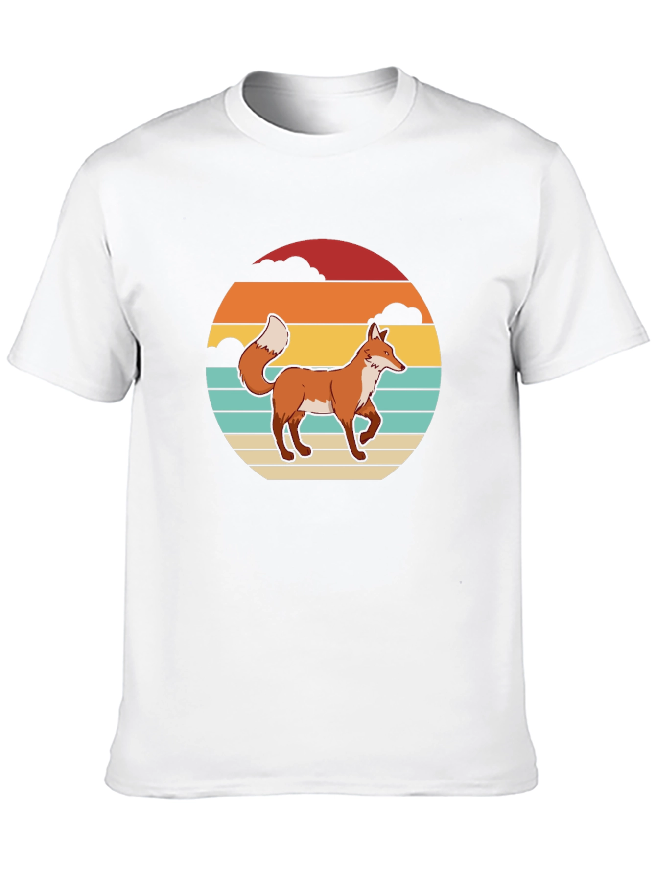 Black Retro Fox Graphic Tee - Sunset Design view 10