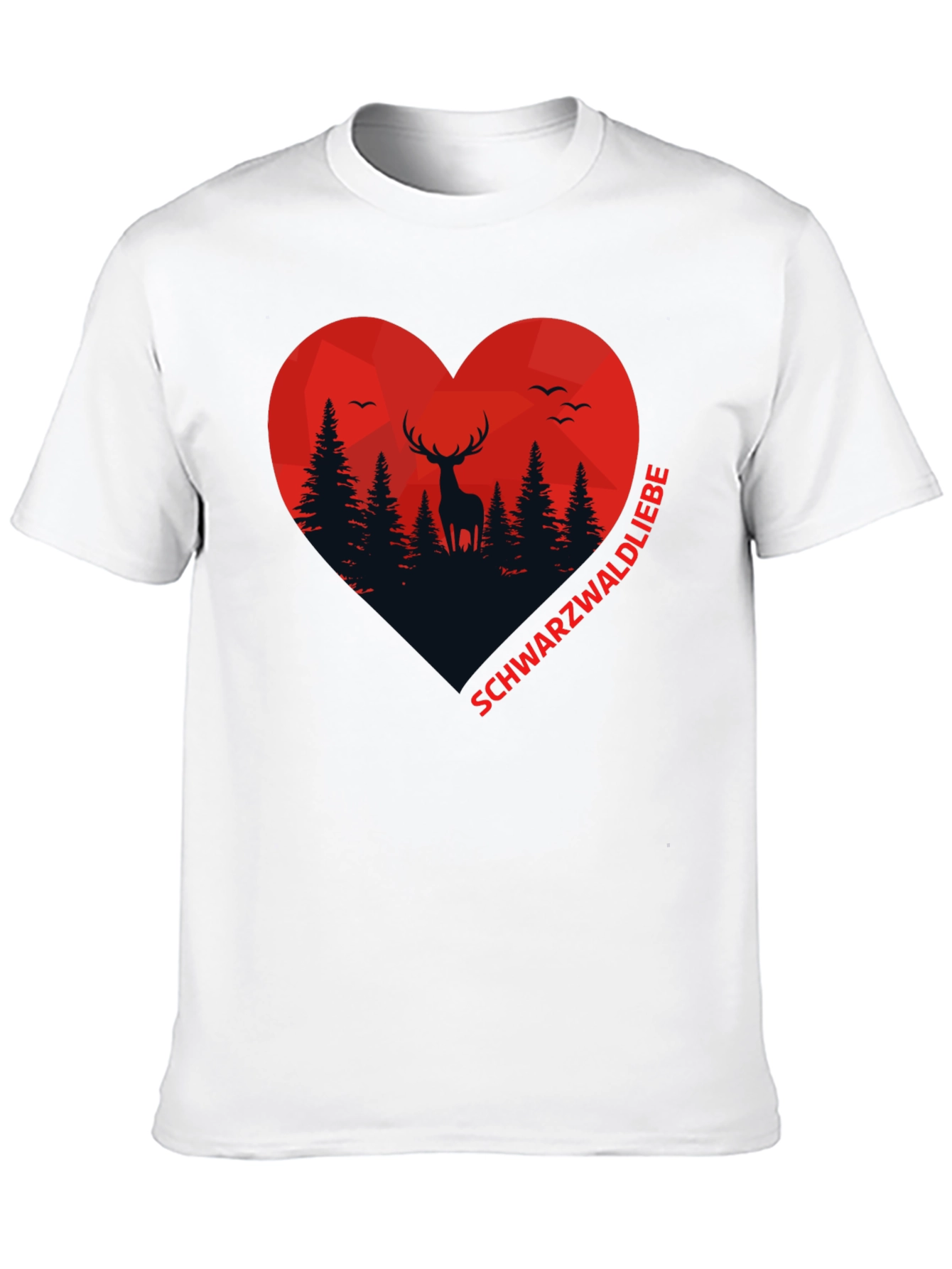 Black Black Forest Deer Heart Graphic T-Shirt view 10