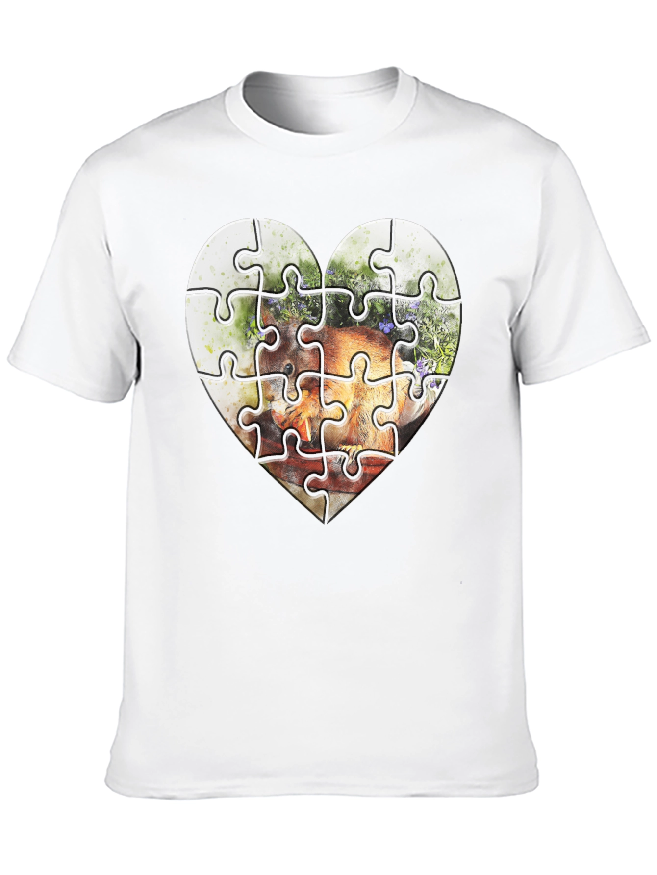 Black Heart Puzzle Graphic Tee - Unique Design view 10
