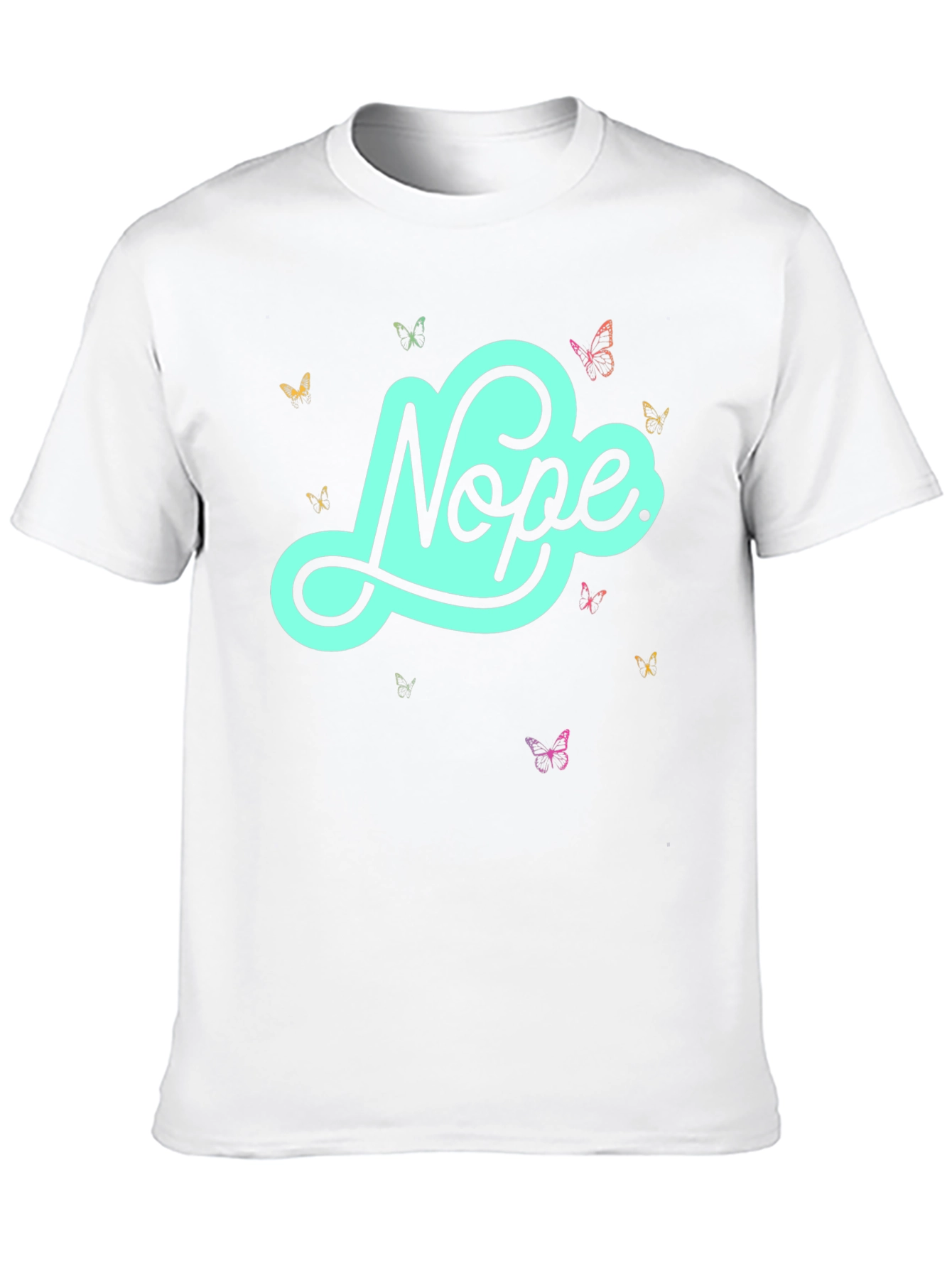 Black Nope Butterfly Graphic Tee - Casual Style view 10