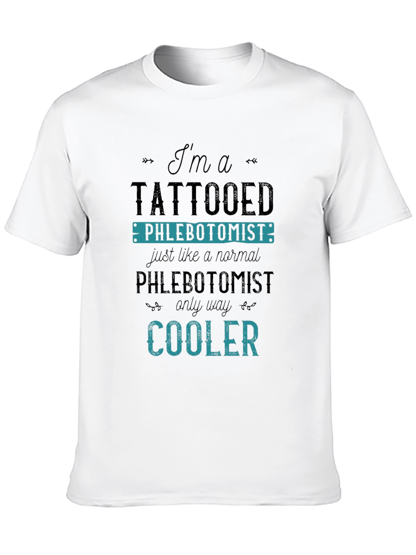 Black Tattooed Phlebotomist T-Shirt - Cool Medical Apparel view 10