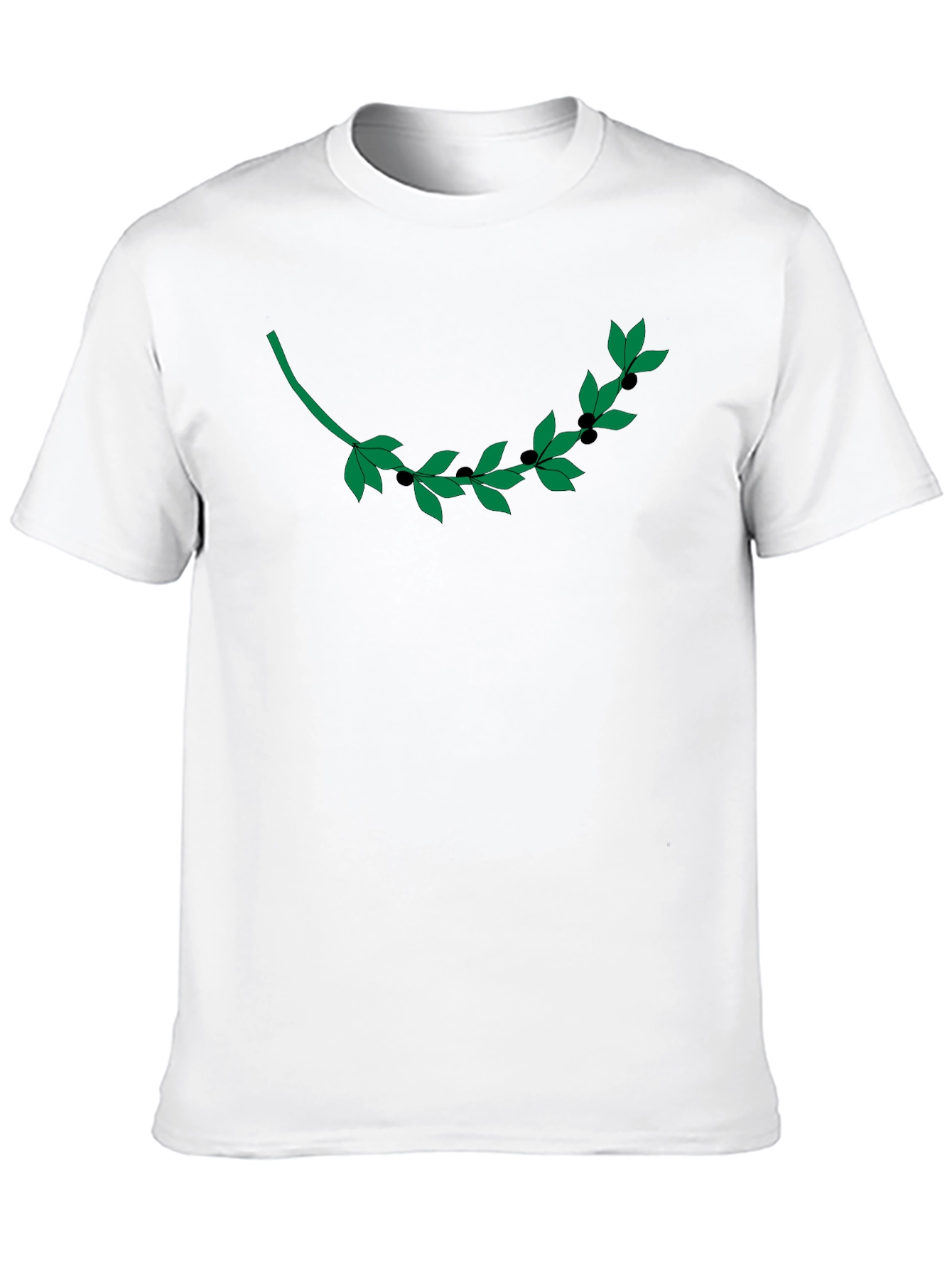 Black Olive Branch Graphic T-Shirt - Modern Casual Style view 10