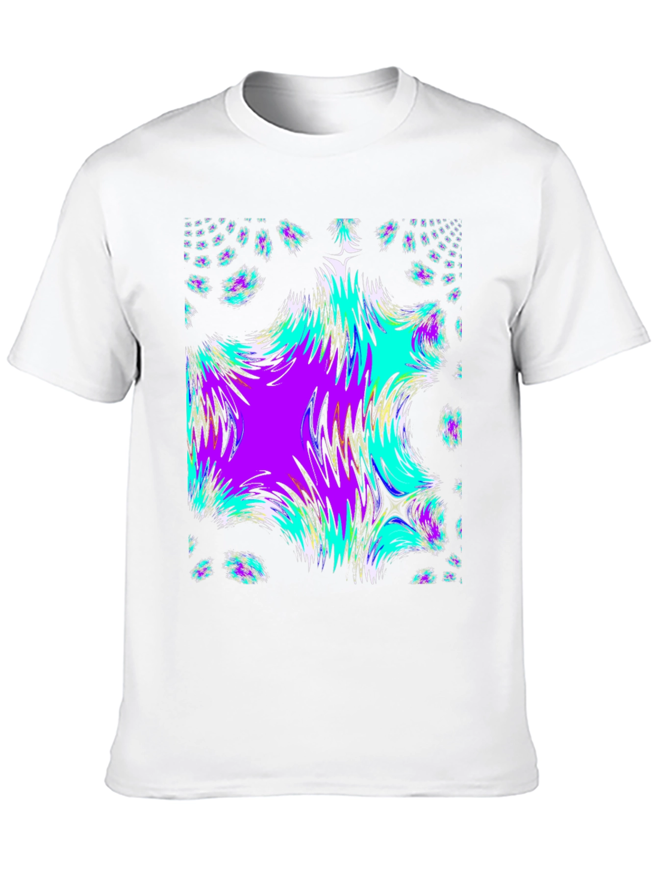 Black Abstract Fractal Black T-Shirt view 10