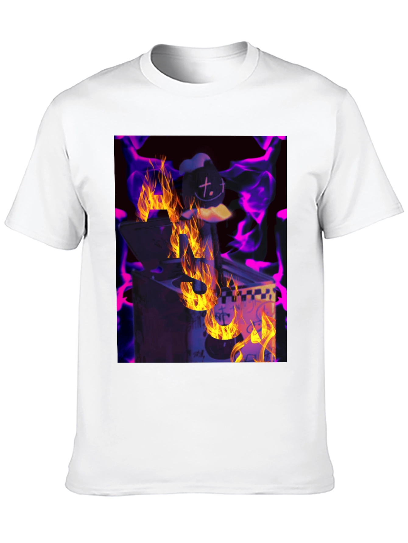 Black Fiery DJ Graphic Tee - Burning Beats T-Shirt view 10