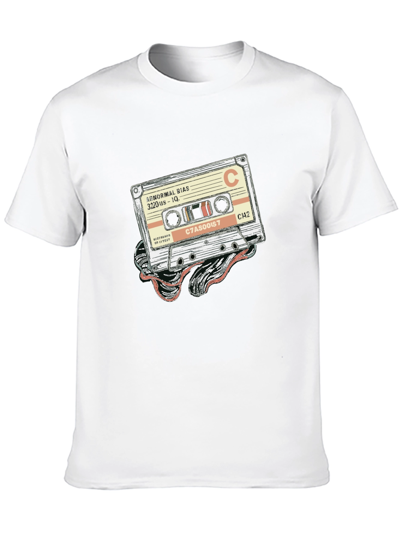 Black Retro Cassette Tape Graphic Tee - Classic Music Style view 10