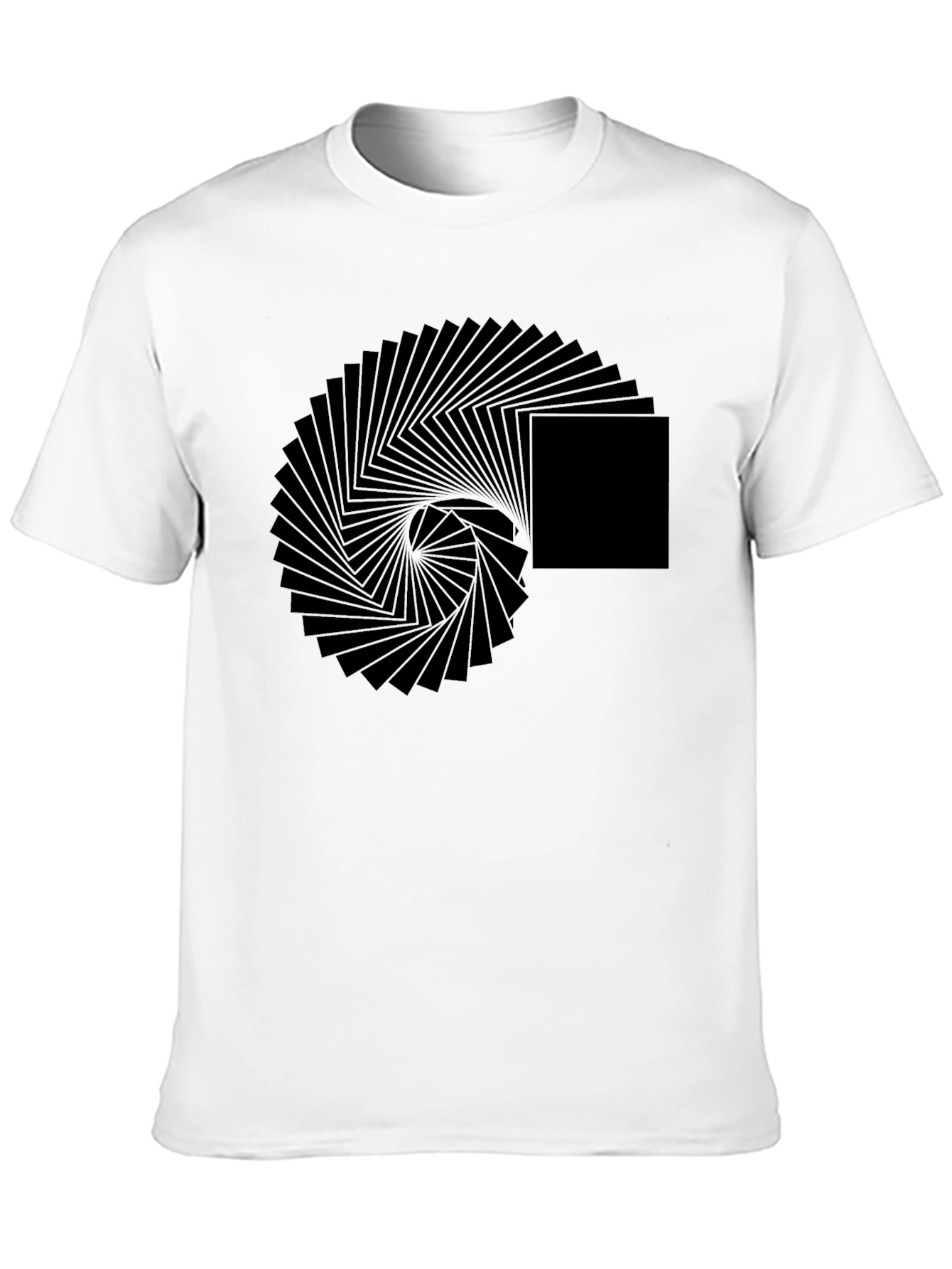 Black Geometric Illusion Black T-Shirt view 10