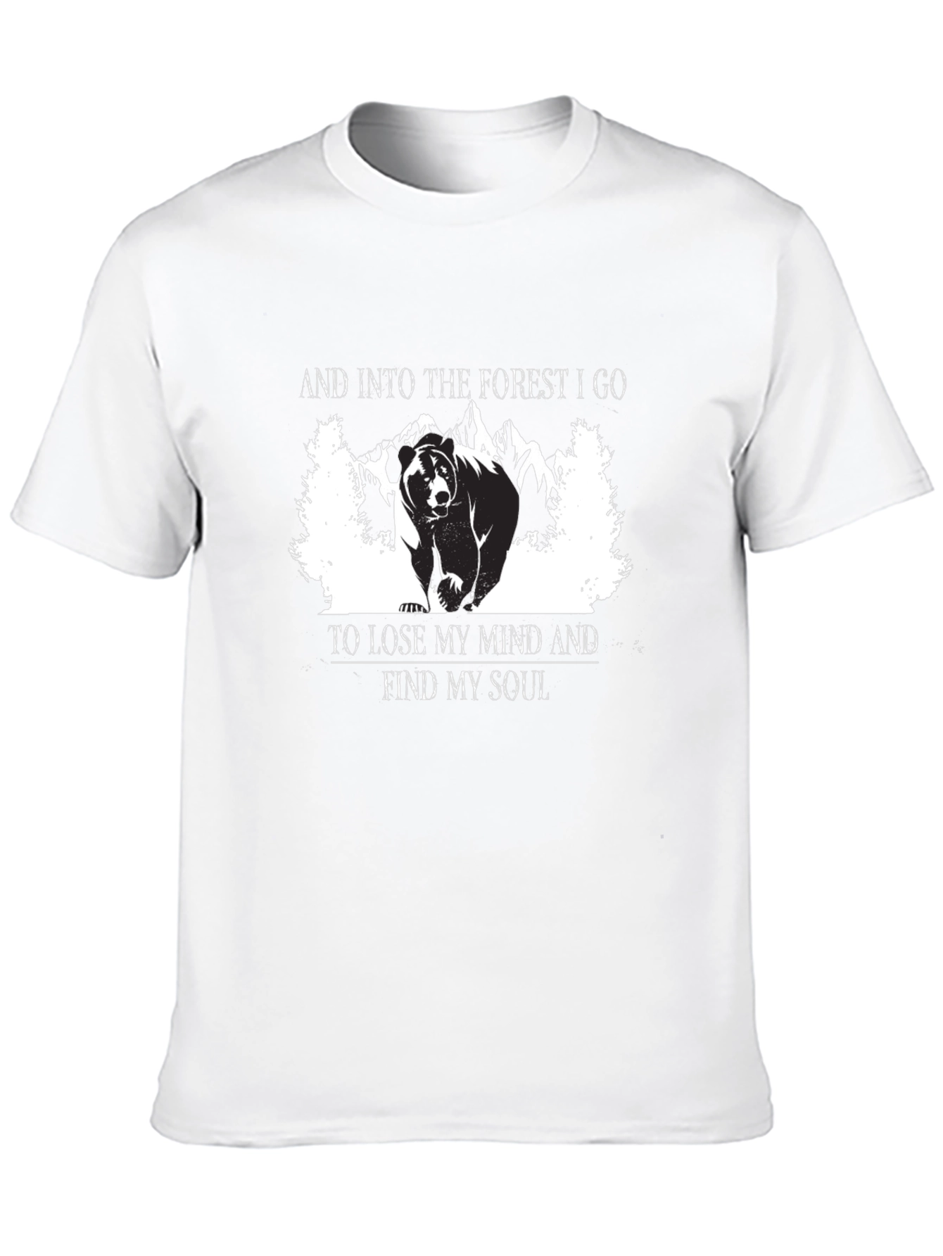 Black Into the Forest T-Shirt - Bear Graphic Tee view 10