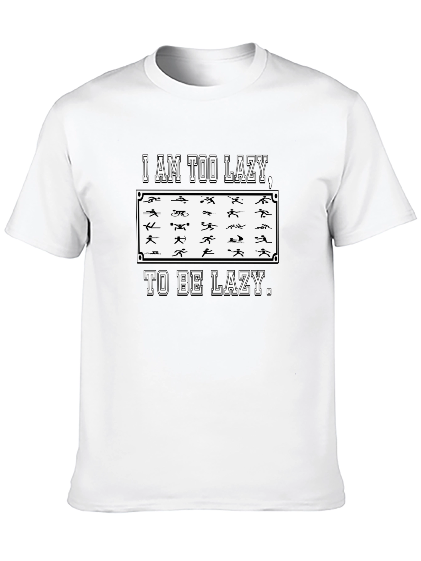 Black Too Lazy Triathlon Funny Men's T-Shirt view 10