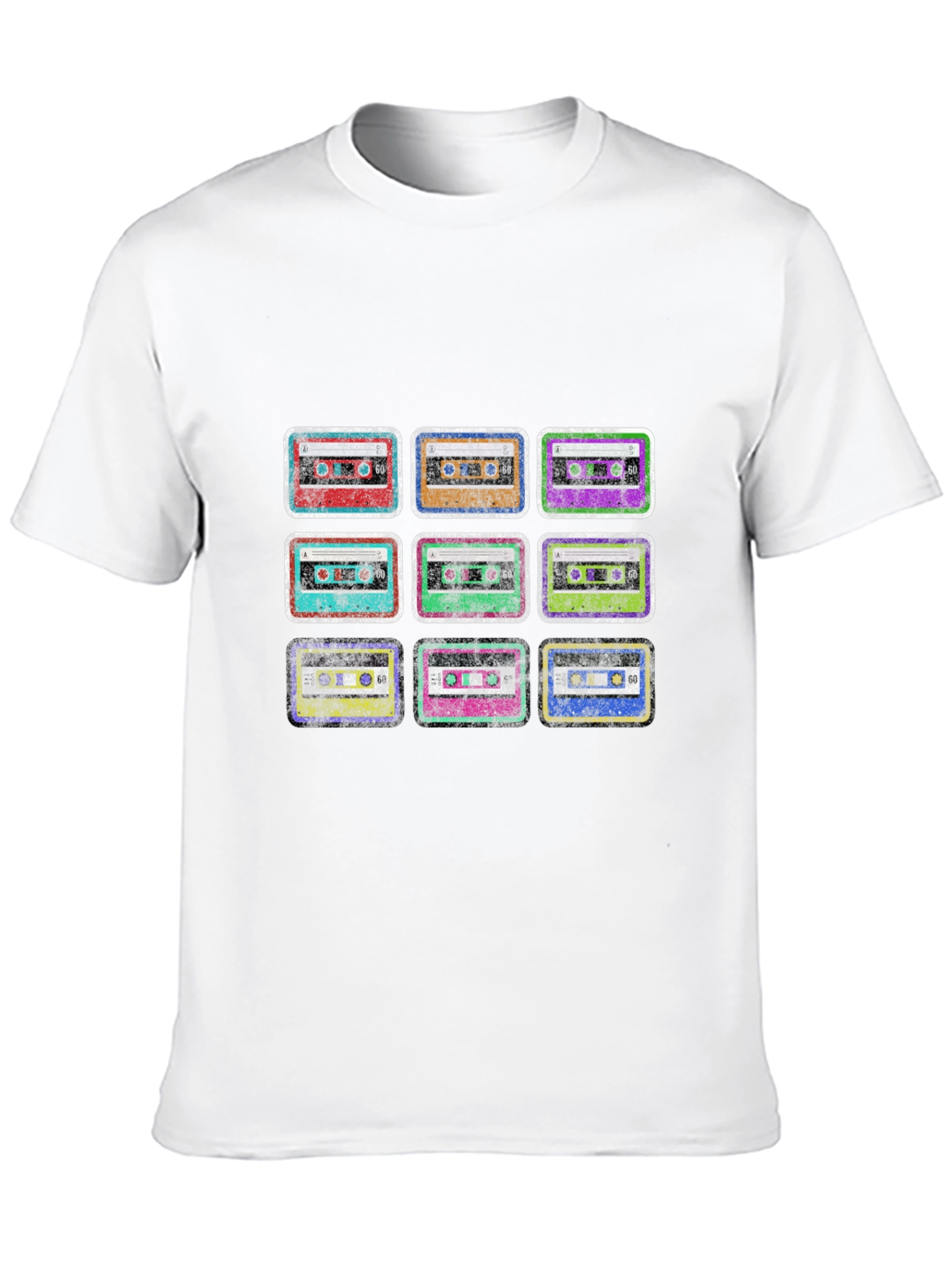 Black Retro Cassette Tape Graphic Black T-Shirt view 10