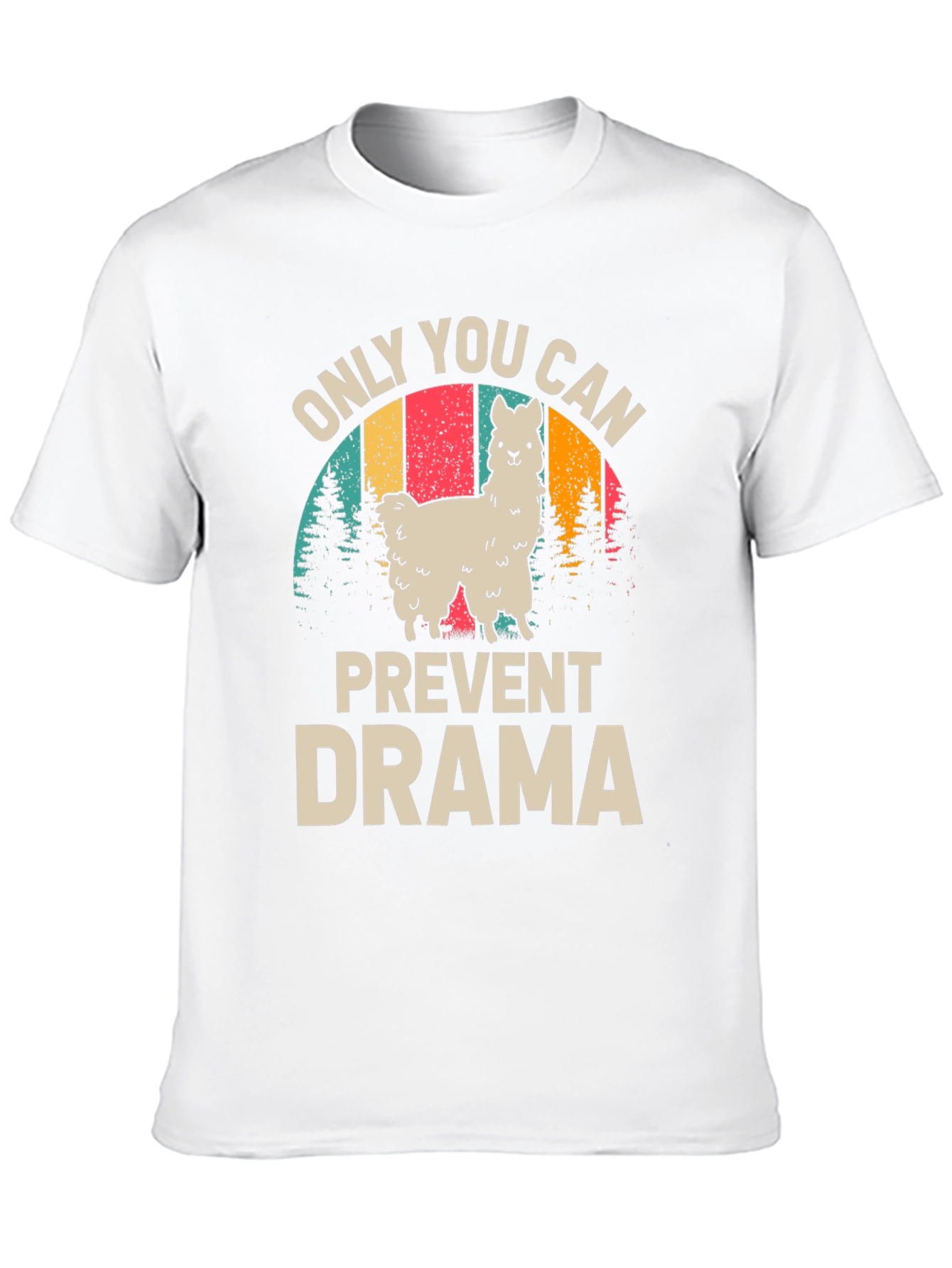 Black Only You Can Prevent Drama Llama Graphic Tee view 10