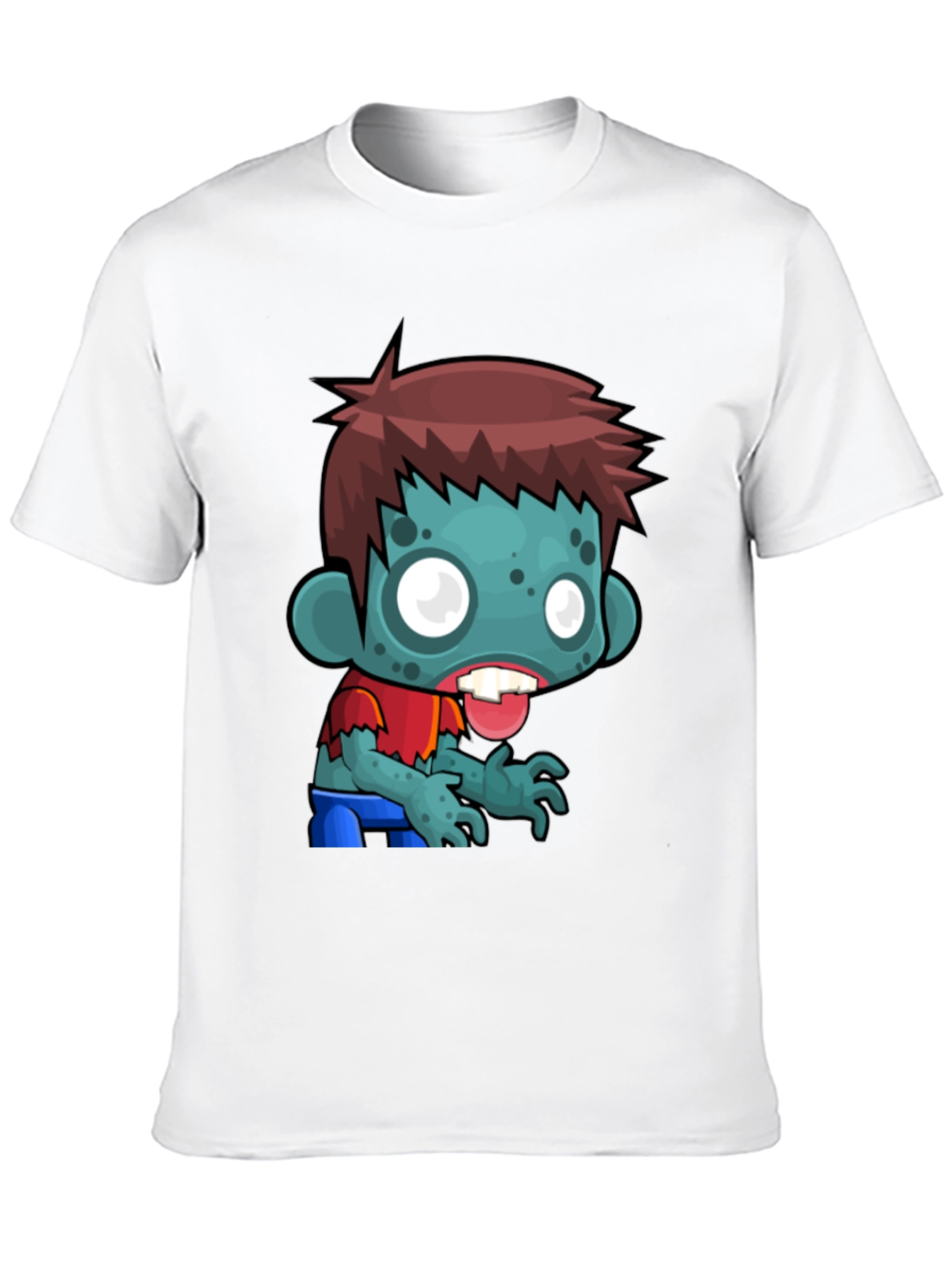 Black Cartoon Zombie Graphic T-Shirt - Mens Black Tee view 10