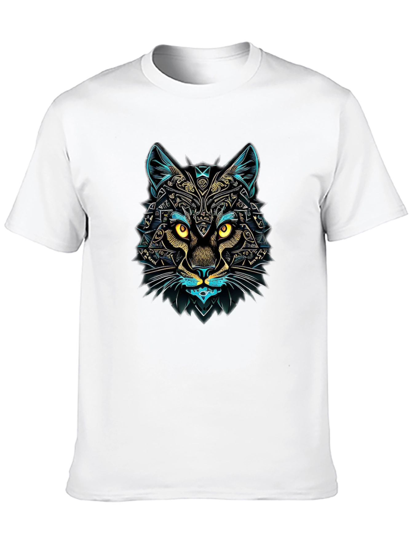 Black Abstract Cat Graphic Tee - Unique Design, Soft Cotton view 10