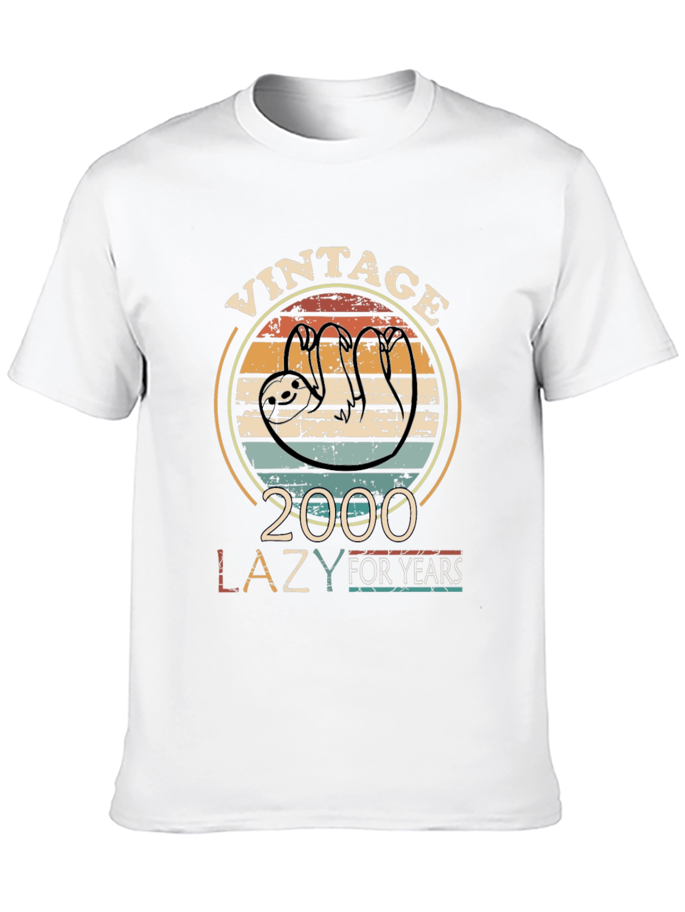 Black Vintage 2000 Lazy For Years Sloth T-Shirt view 10