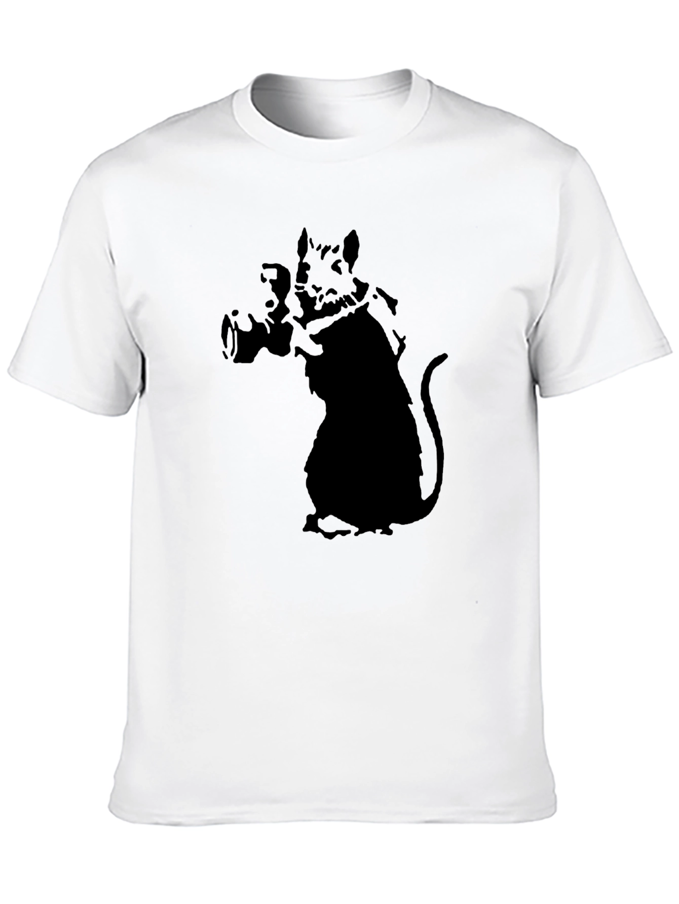 Black Banksy Rat Photographer T-Shirt view 10