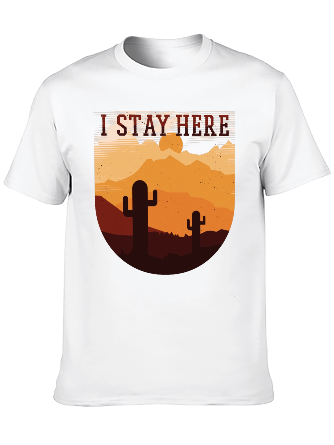 Black I Stay Here Graphic Tee - Desert Cactus Design view 10