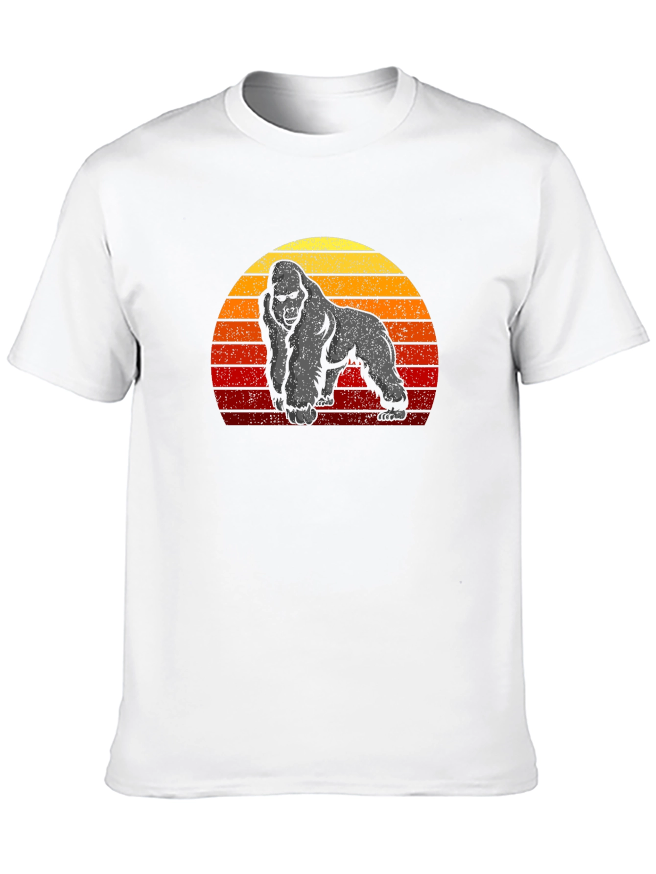 Black Retro Gorilla Sunset Graphic Tee view 10