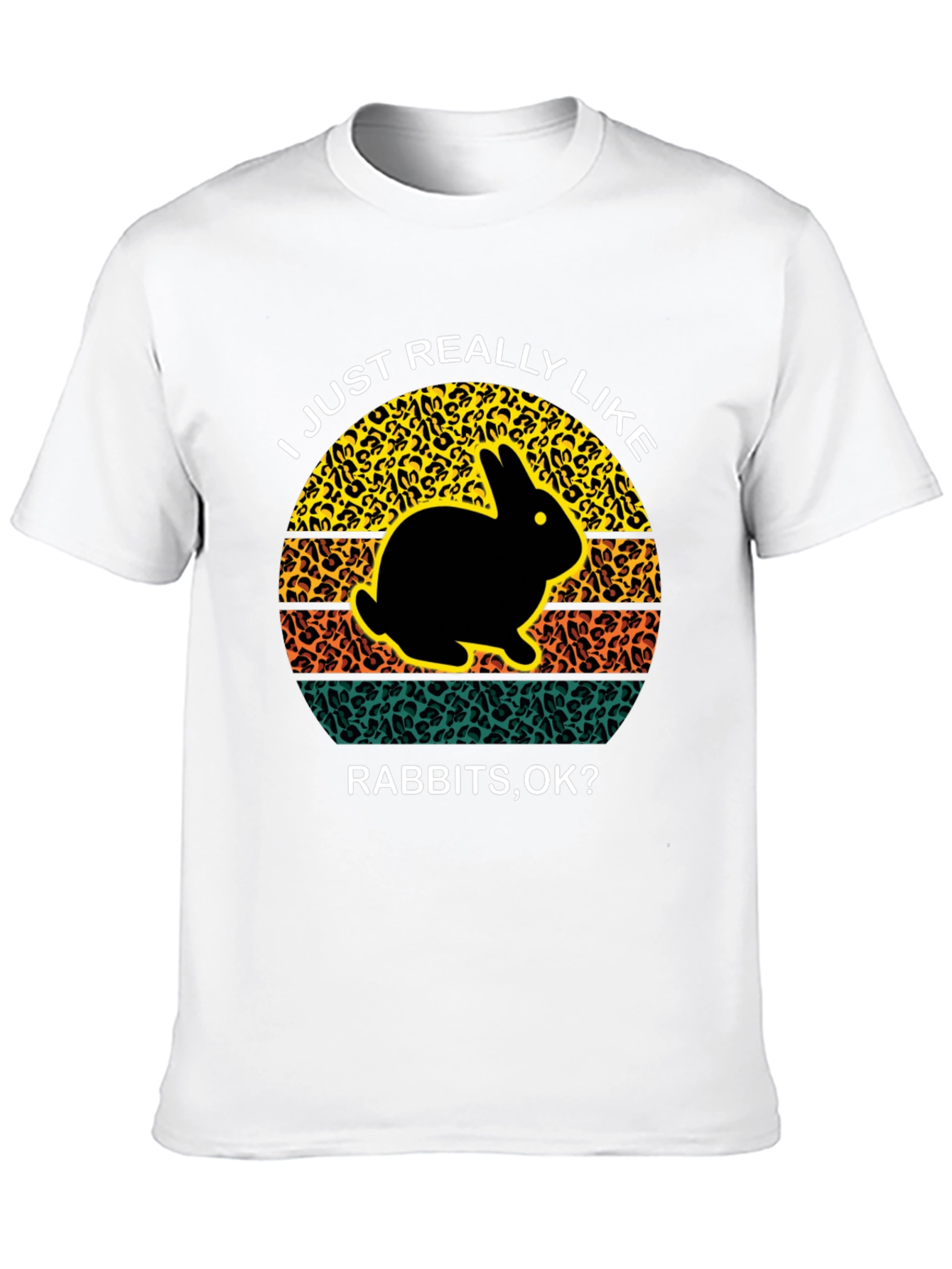 Black I Just Really Like Rabbits OK Black T-Shirt view 10