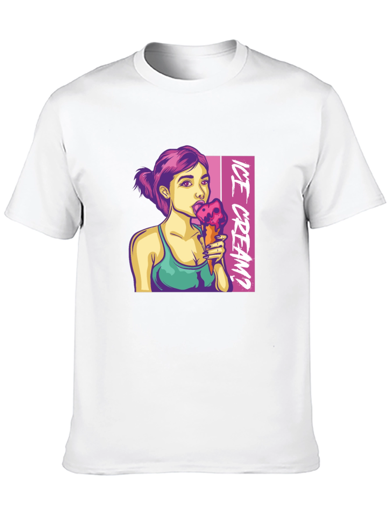 Black Ice Cream Girl Graphic T-Shirt - Stylish Unisex Tee view 10