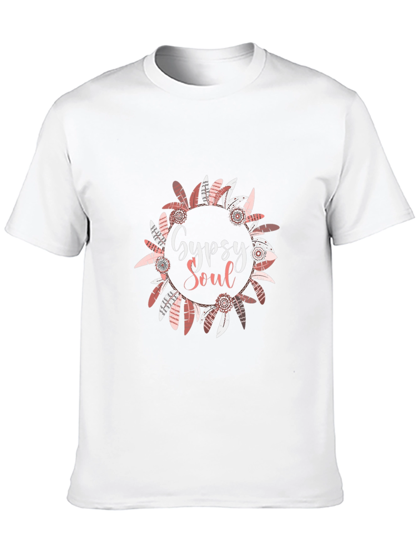 Black Gypsy Soul Feather Wreath Graphic Tee view 10