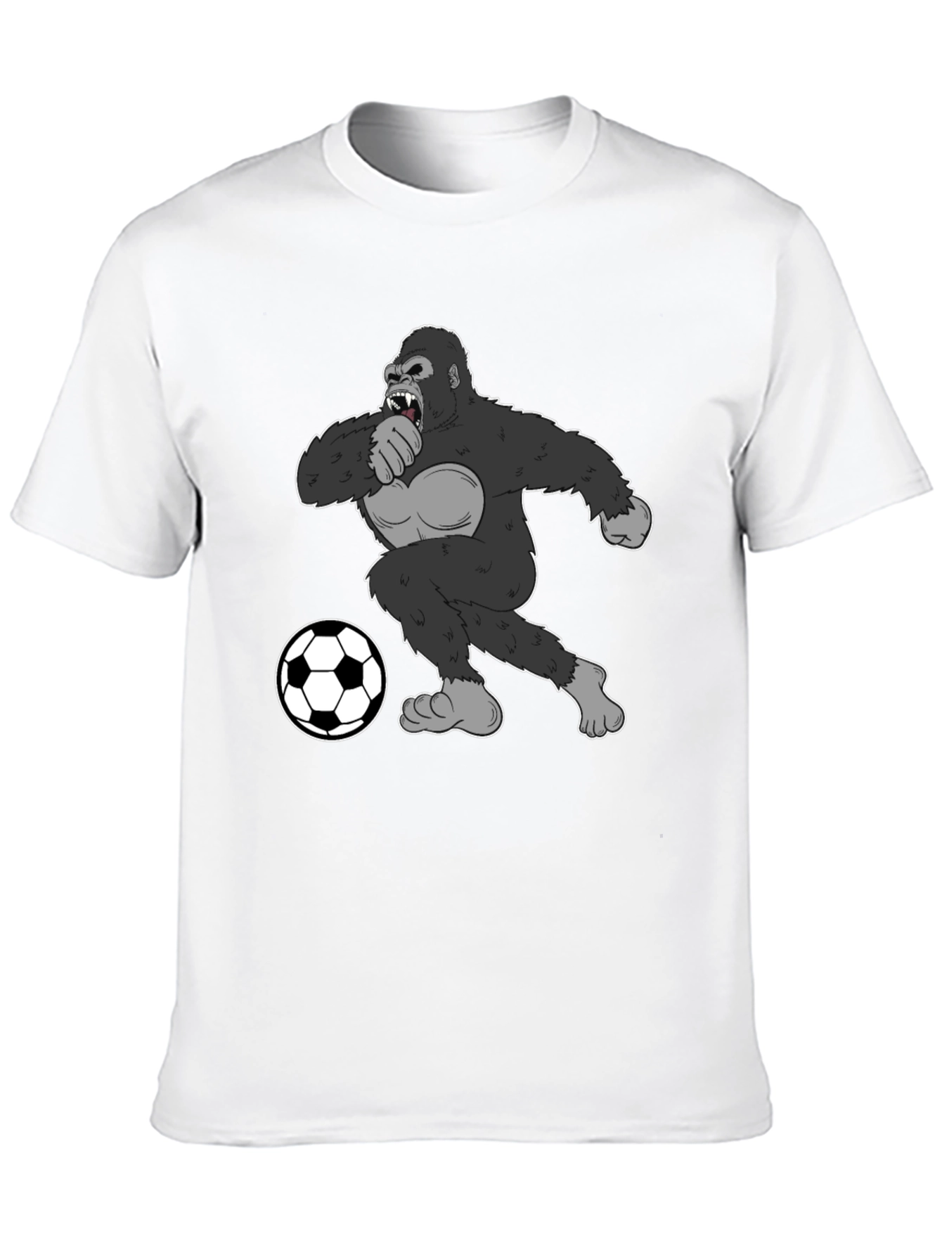 Black Gorilla Soccer Fan T-Shirt - Black Graphic Tee view 10