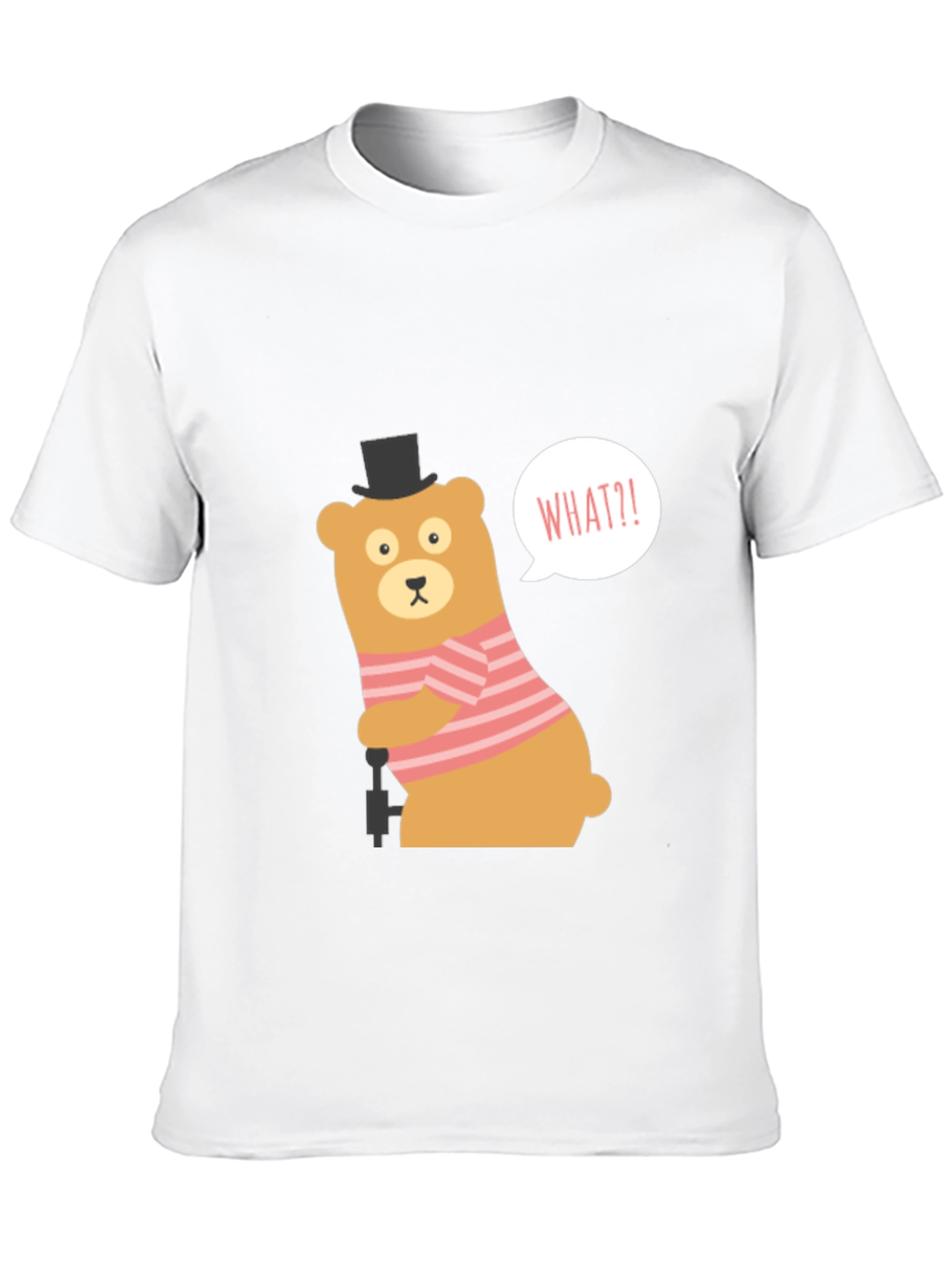 Black Funny Bear What?! Graphic Tee - Black view 10