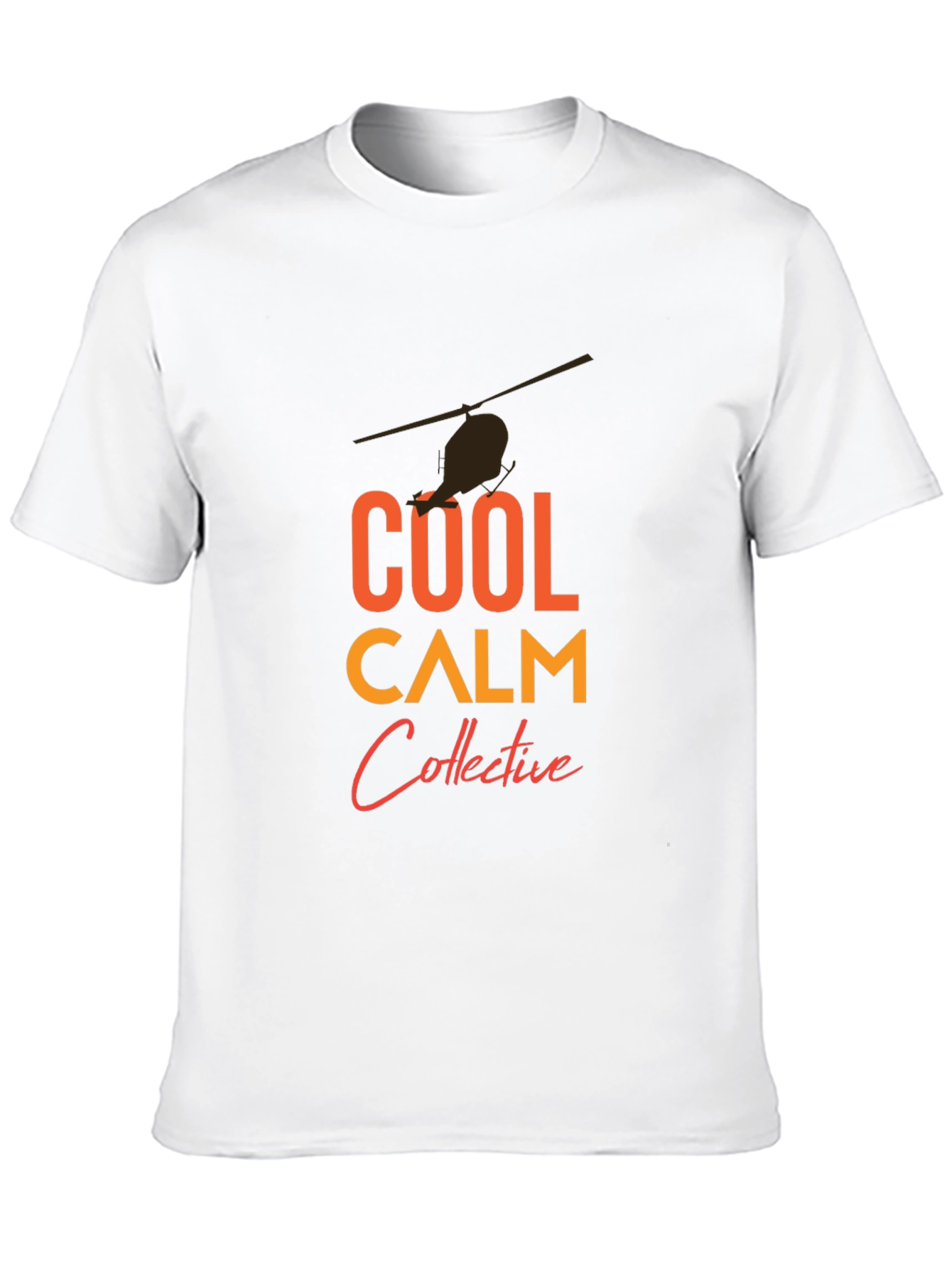 Black Cool Calm Collective T-Shirt - Helicopter Graphic view 10