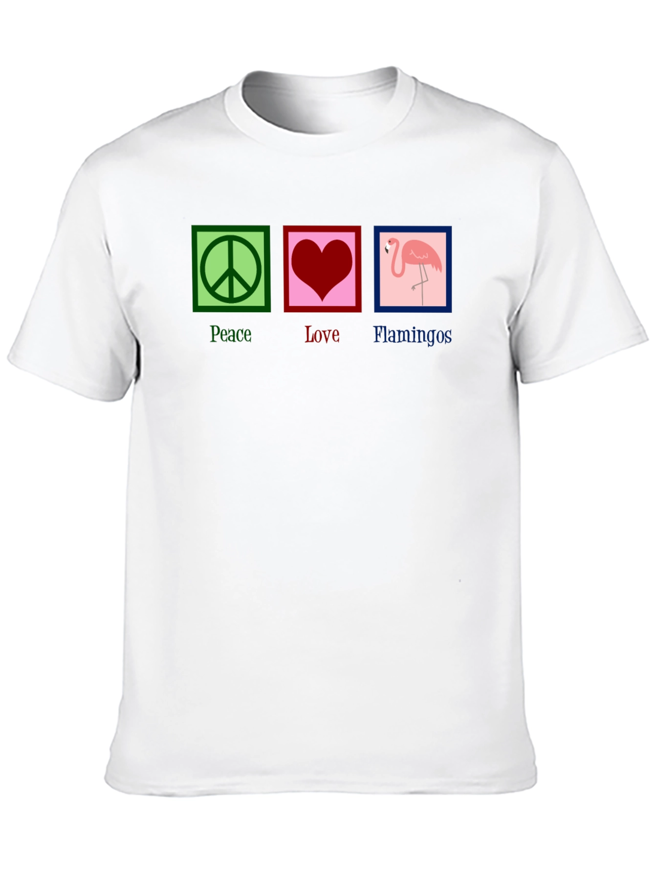 Black Peace Love Flamingos Graphic Tee view 10