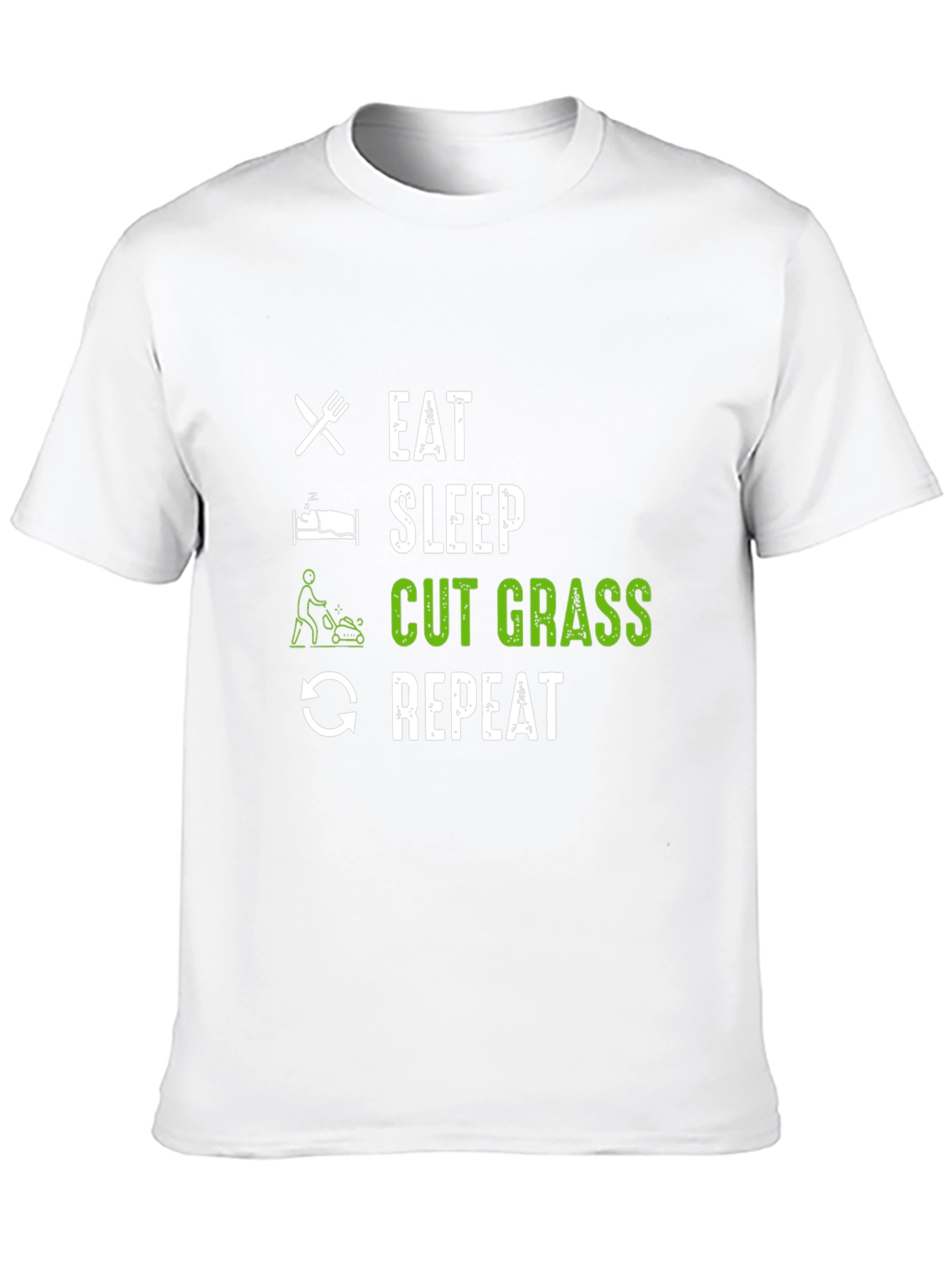 Black Eat Sleep Cut Grass Repeat Graphic Tee view 10