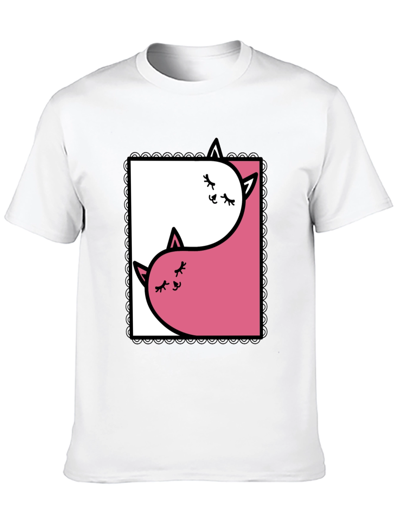 Black Yin Yang Cats Graphic Tee - Black view 10