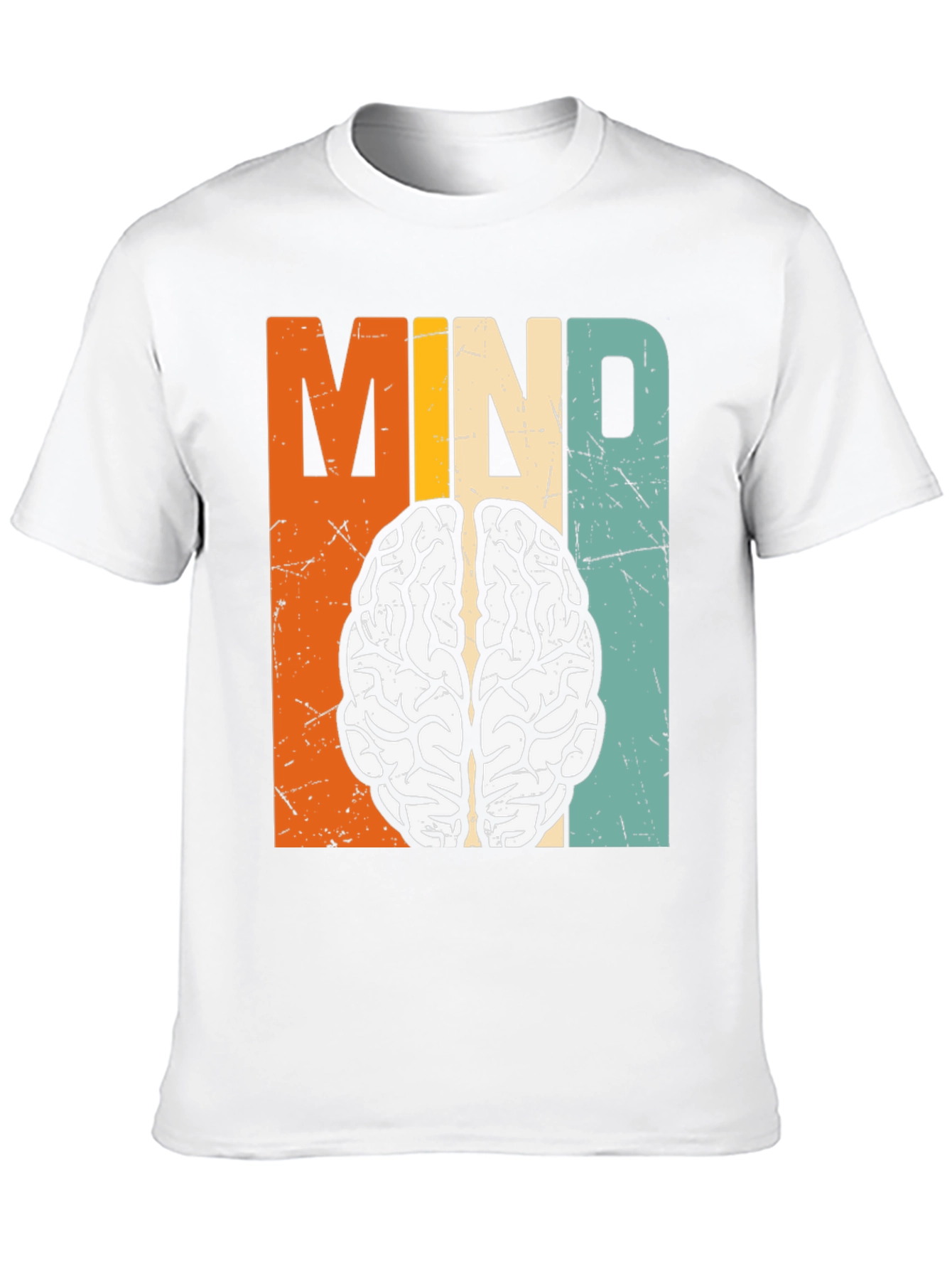 Black Retro Mind Brain Graphic T-Shirt view 10