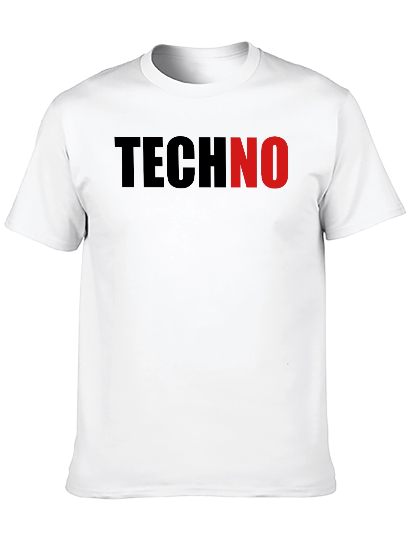Black Techno T-Shirt - Black Crew Neck Tee view 10