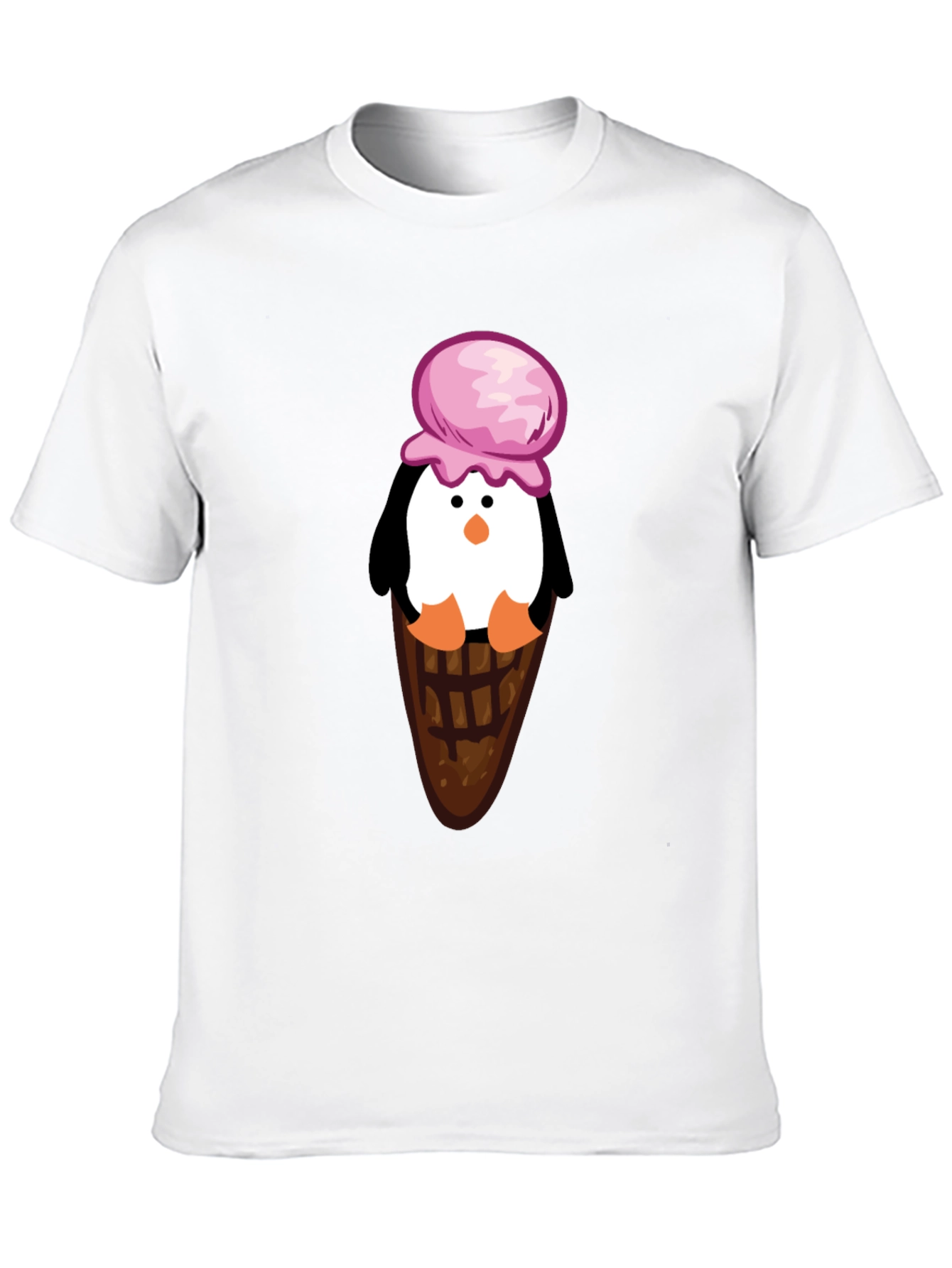 Black Penguin Ice Cream Cone Graphic T-Shirt view 10