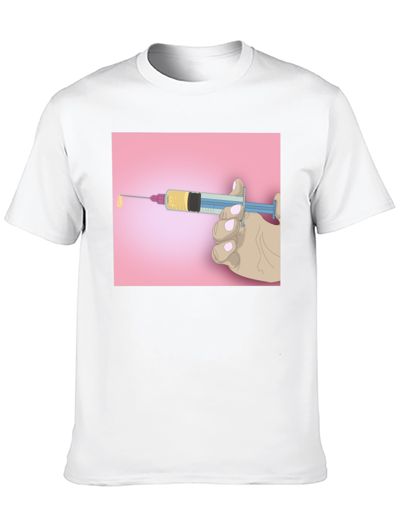 Black Unique Graphic Tee: Syringe Design - Bold Statement Piece view 10