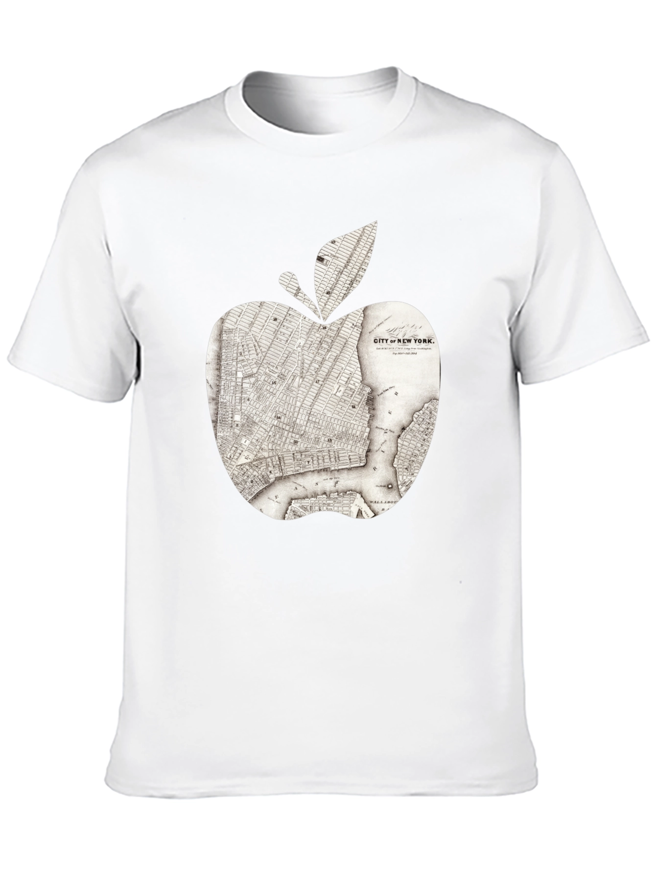 Black New York Apple Map Graphic Tee view 10