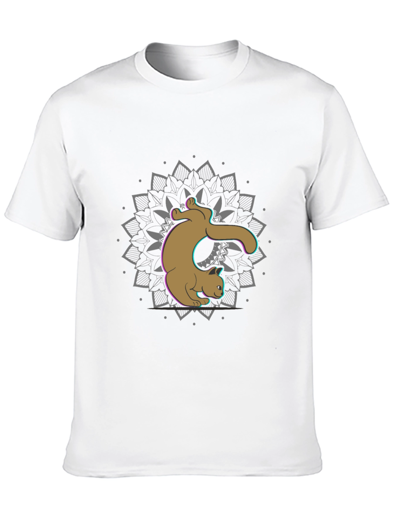 Black Cat Mandala Graphic Tee - Black view 10