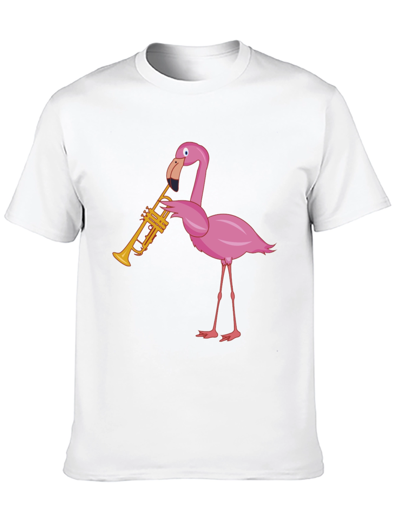 Black Funky Flamingo Trumpet Graphic T-Shirt view 10